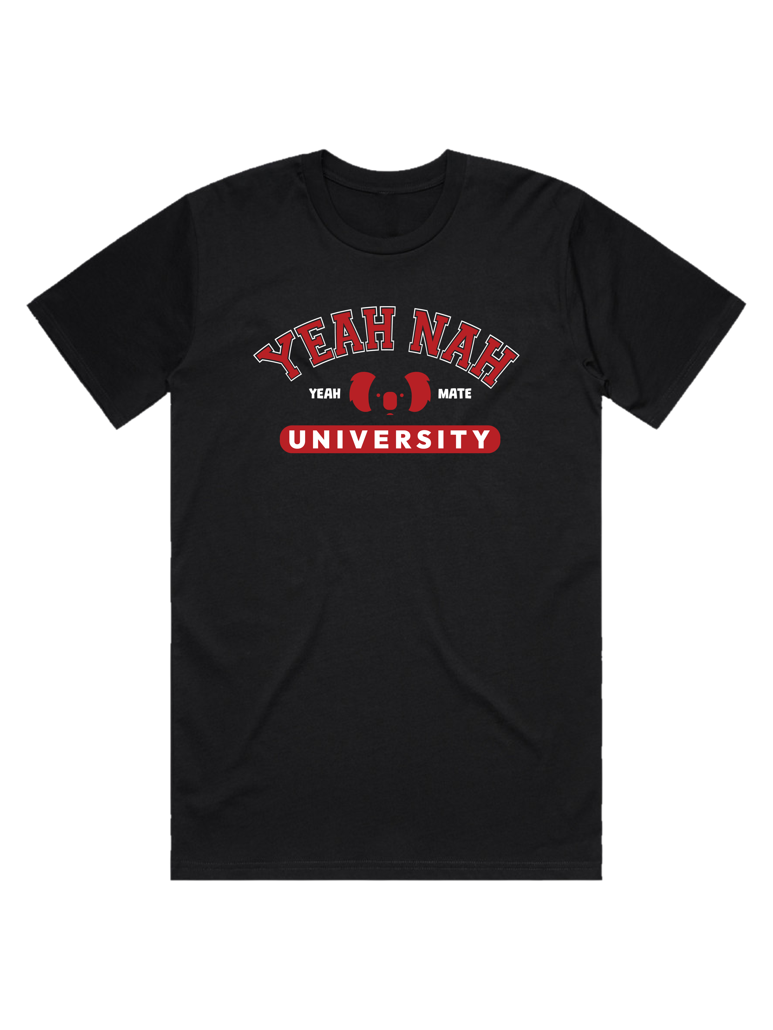 Premium Cotton Graphic T-shirt - Men's Fit -Yeah Nah University™  - Black - Yeah Mate Freestyle™ Clothing