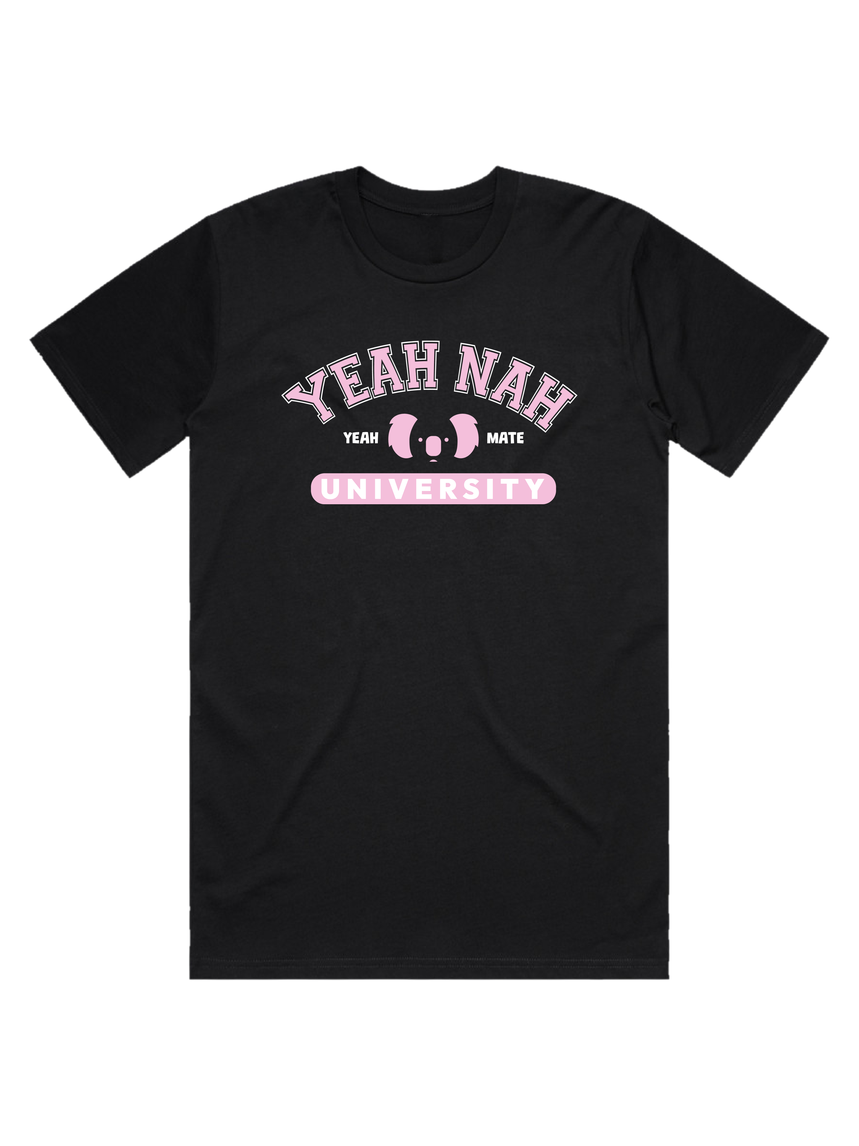 Premium Cotton Graphic T-shirt - Men's Fit -Yeah Nah University™  - Black - Yeah Mate Freestyle™ Clothing 1