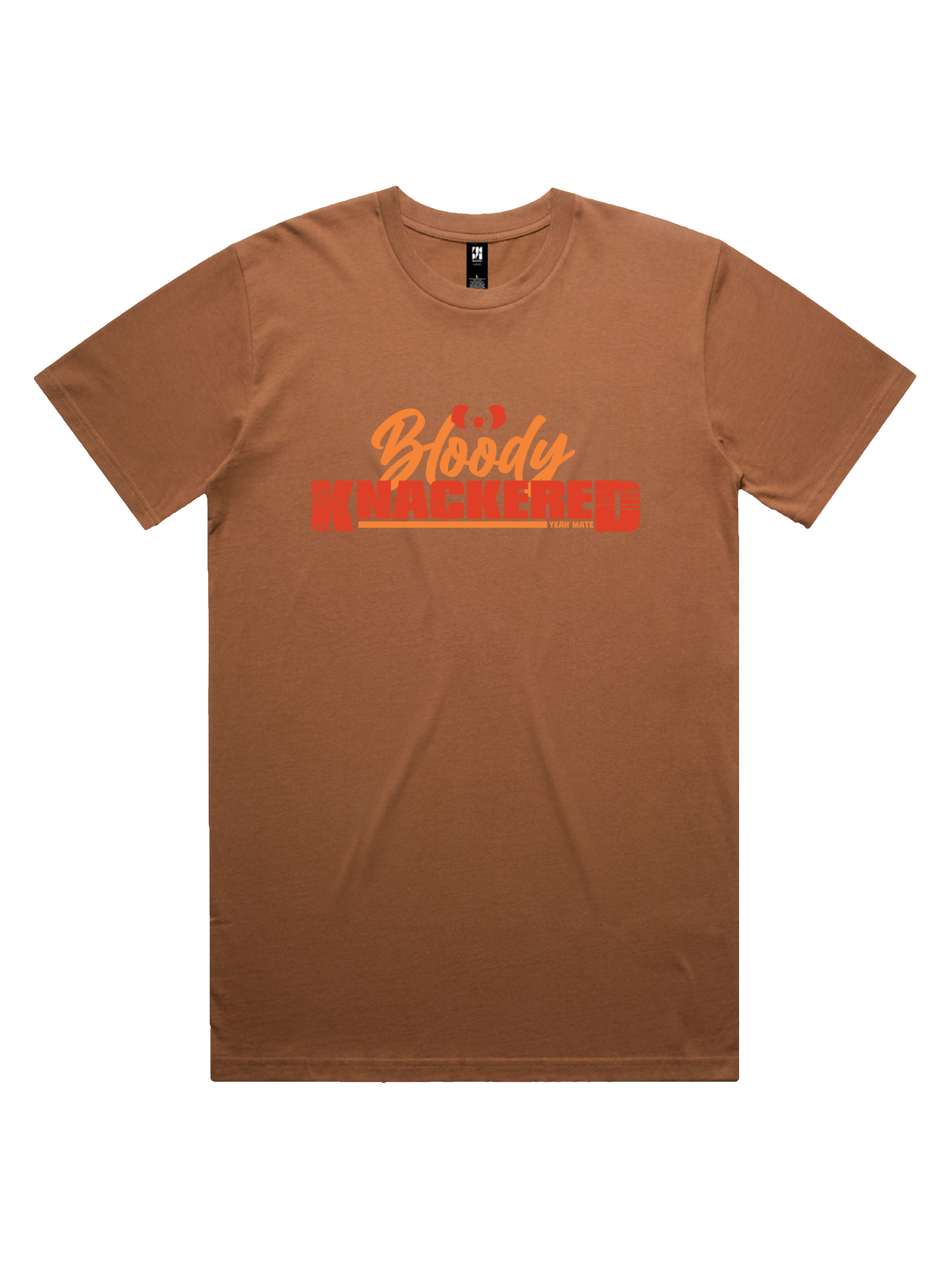 Premium Cotton Graphic T-shirt - Men's Fit - Bloody Knackered™ - Cocoa - Yeah Mate Freestyle™ Clothing 2