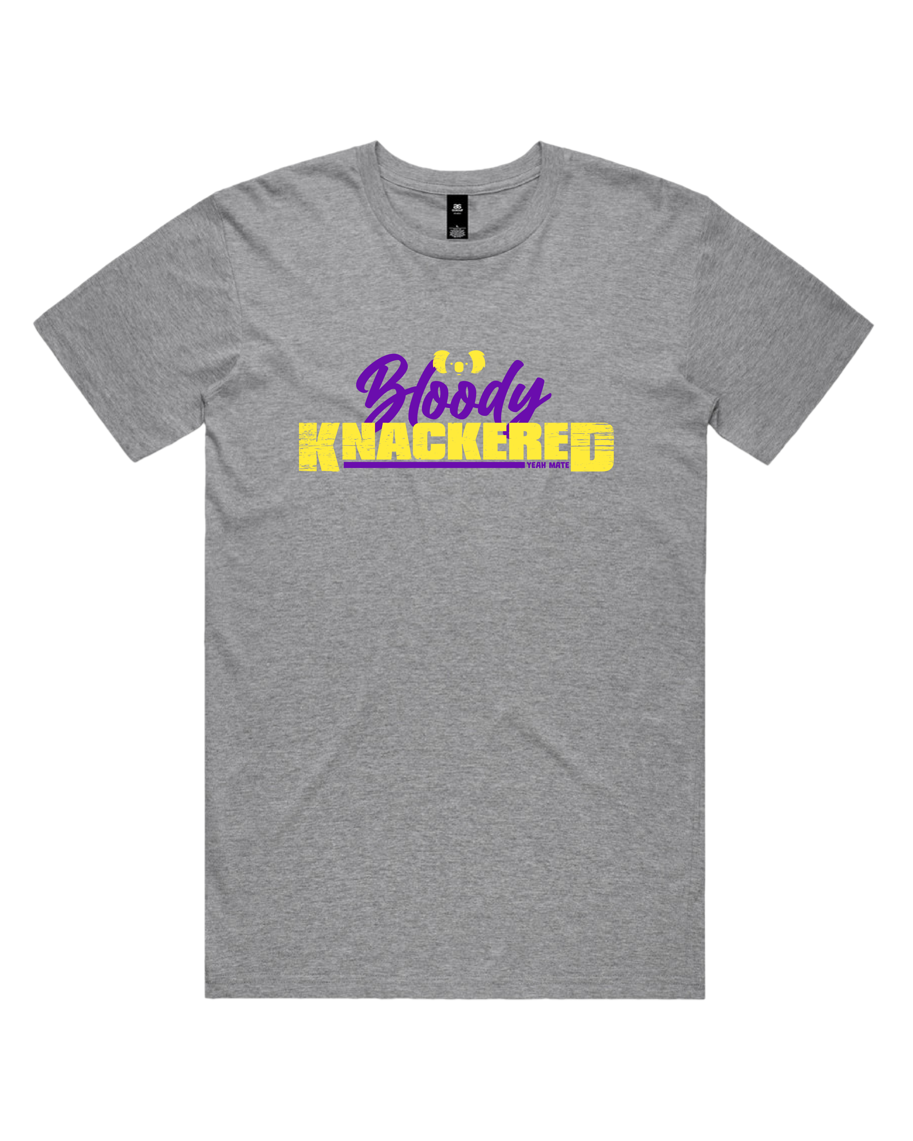 Premium Cotton Graphic T-shirt - Men's Fit - Bloody Knackered™ - Grey Marle - Yeah Mate Freestyle™ Clothing 3