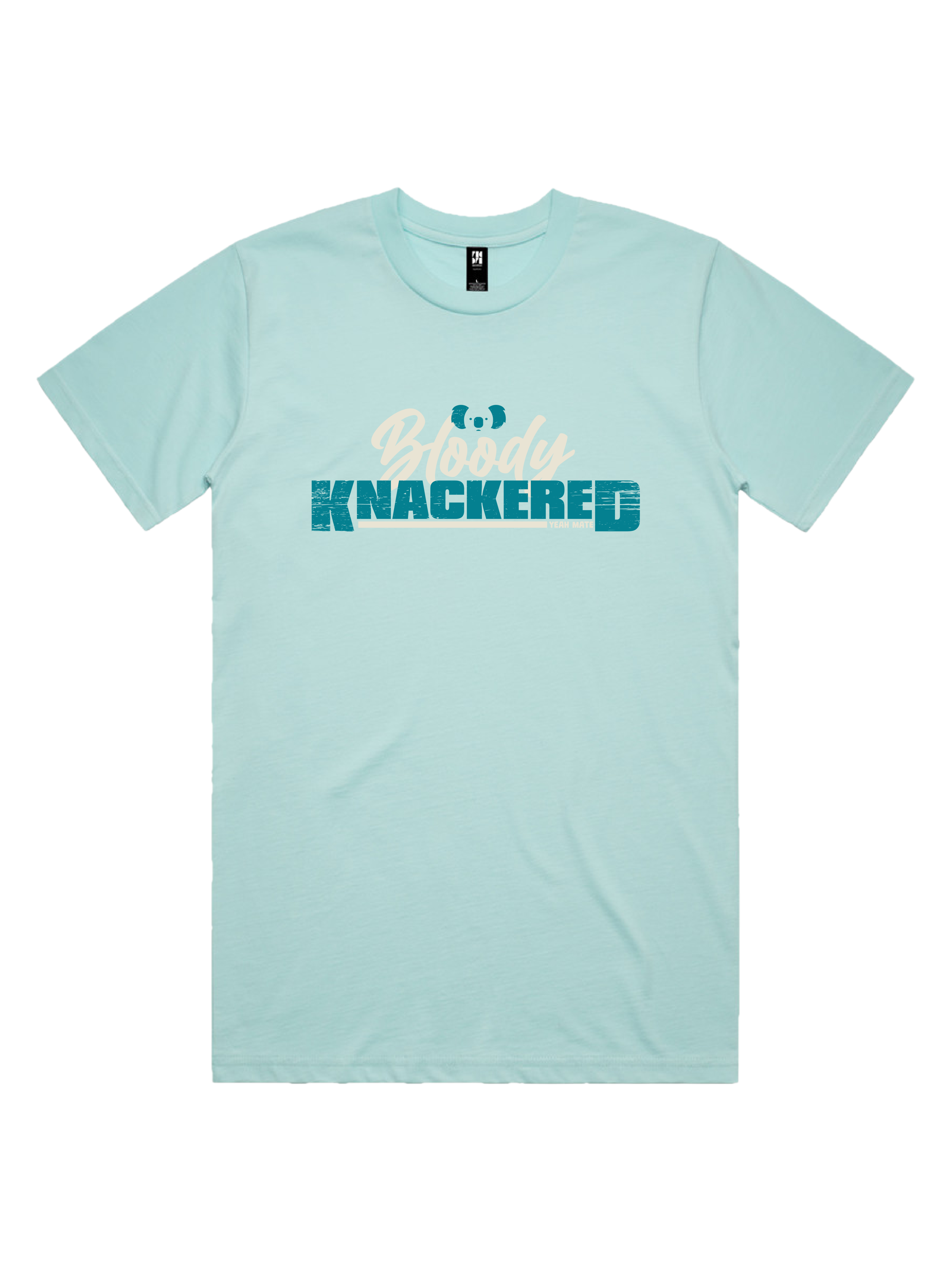 Premium Cotton Graphic T-shirt - Men's Fit - Bloody Knackered™ - Lagoon - Yeah Mate Freestyle™ Clothing 2