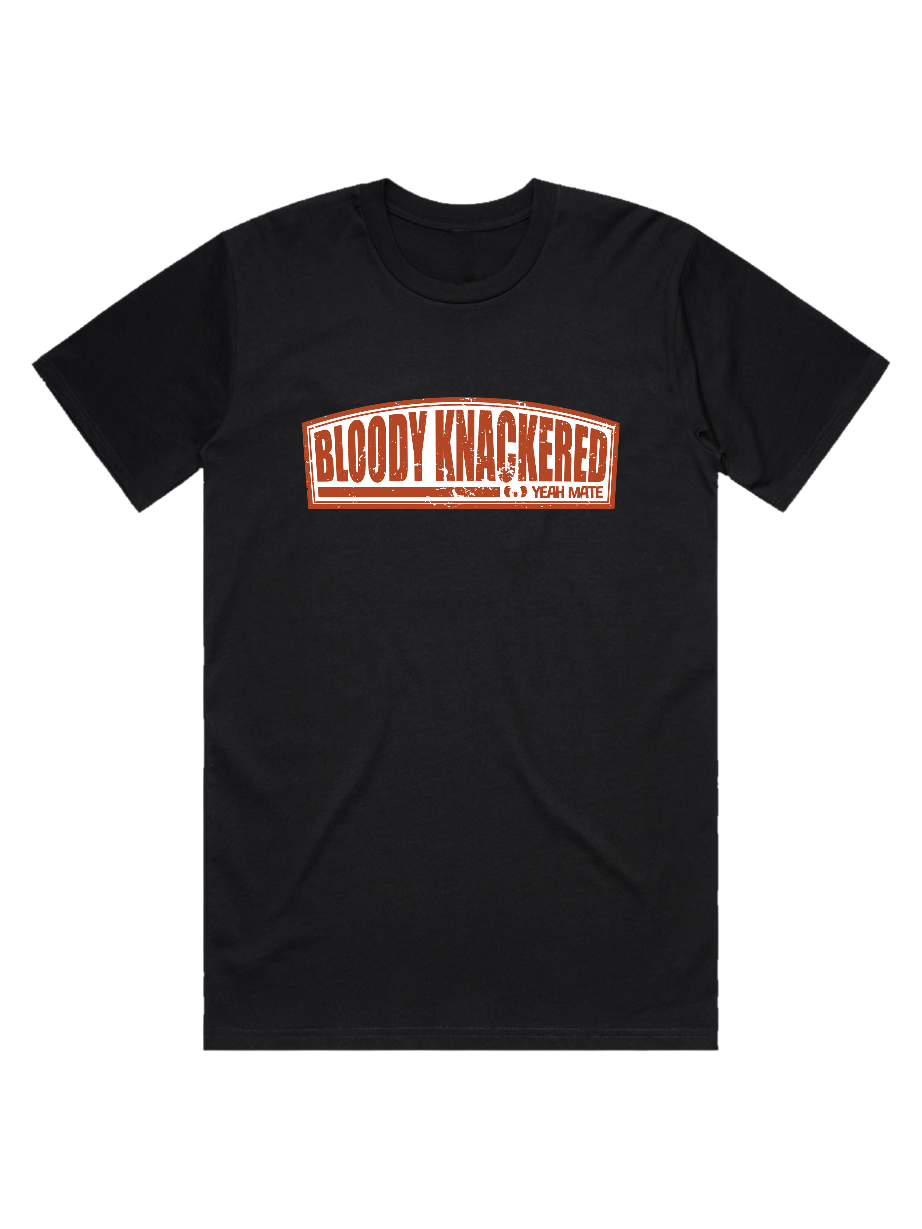 Premium Cotton Graphic T-shirt - Men's Fit - Bloody Knackered™ Badge - Black - Yeah Mate Freestyle™ Clothing 2