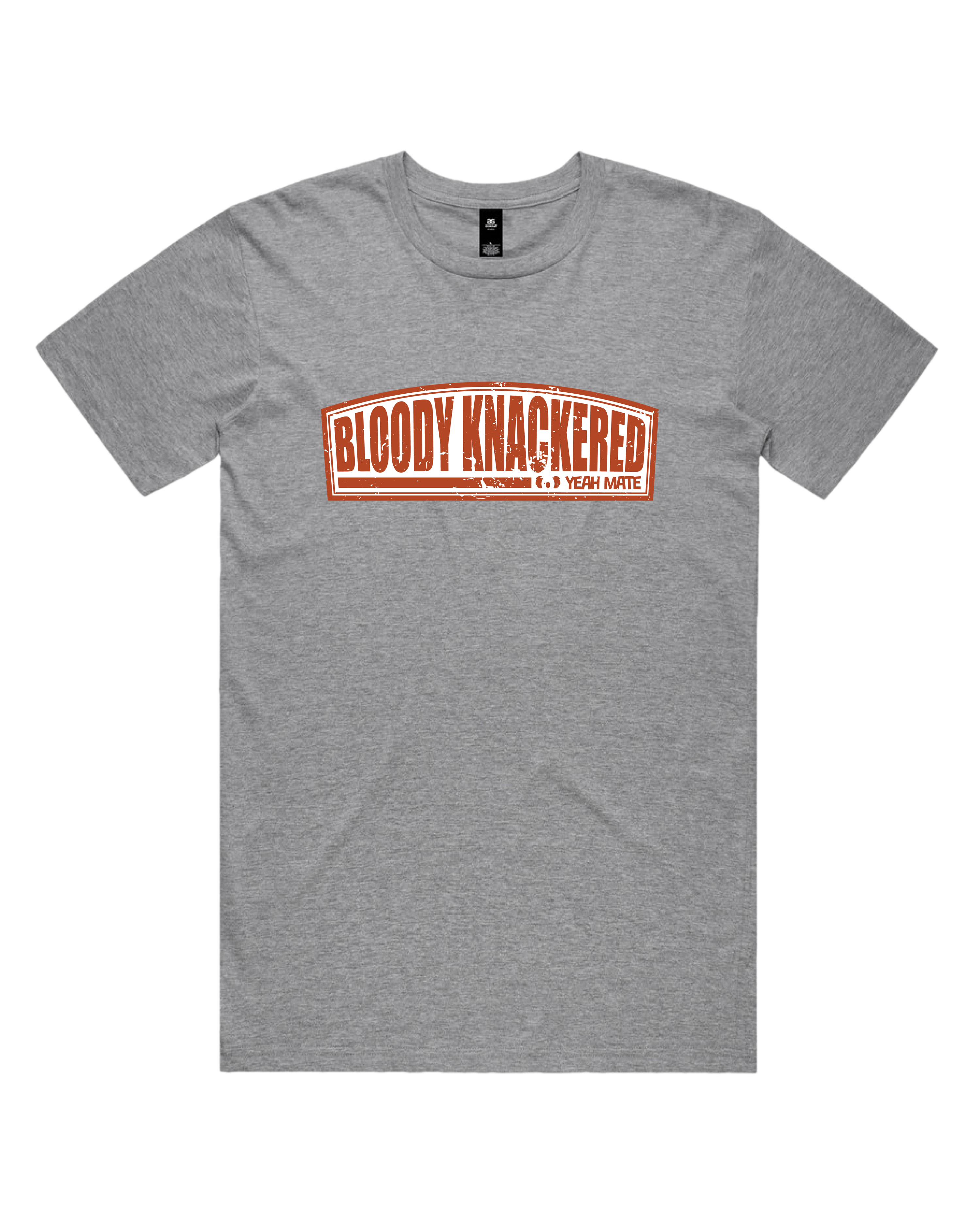 Premium Cotton Graphic T-shirt - Men's Fit - Bloody Knackered™ Badge - Grey Marle - Yeah Mate Freestyle™ Clothing 2