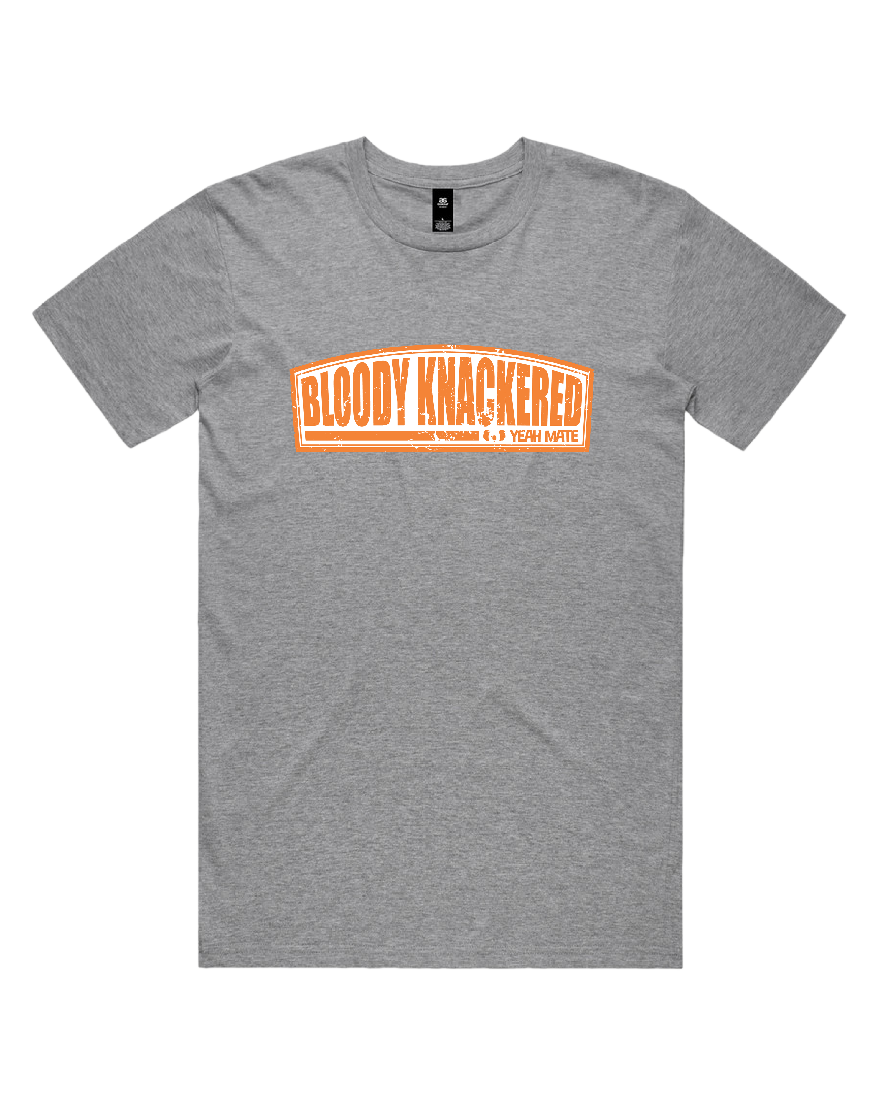 Premium Cotton Graphic T-shirt - Men's Fit - Bloody Knackered™ Badge - Grey Marle - Yeah Mate Freestyle™ Clothing 3