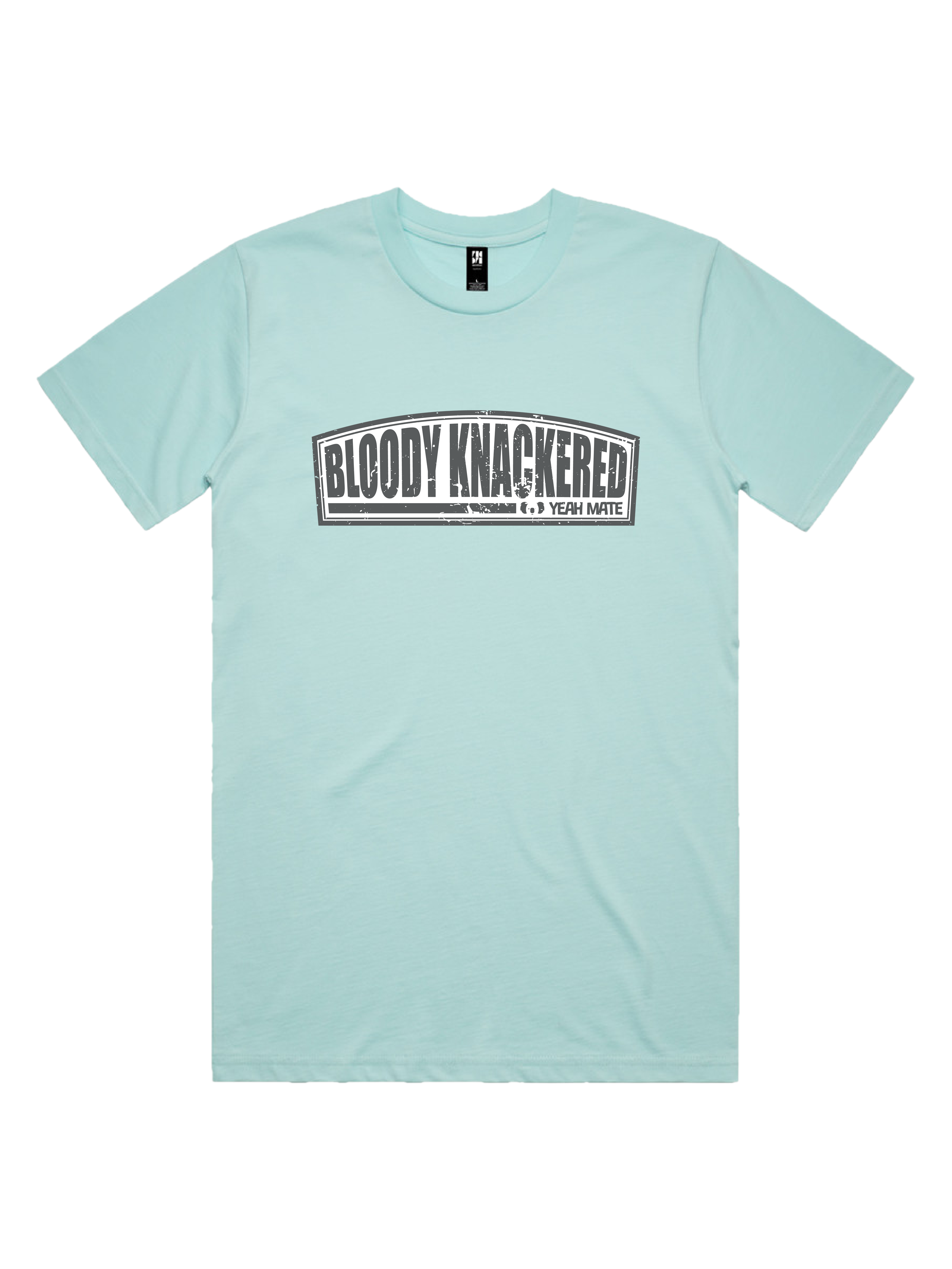 Premium Cotton Graphic T-shirt - Men's Fit - Bloody Knackered™ Badge - Lagoon - Yeah Mate Freestyle™ Clothing 3