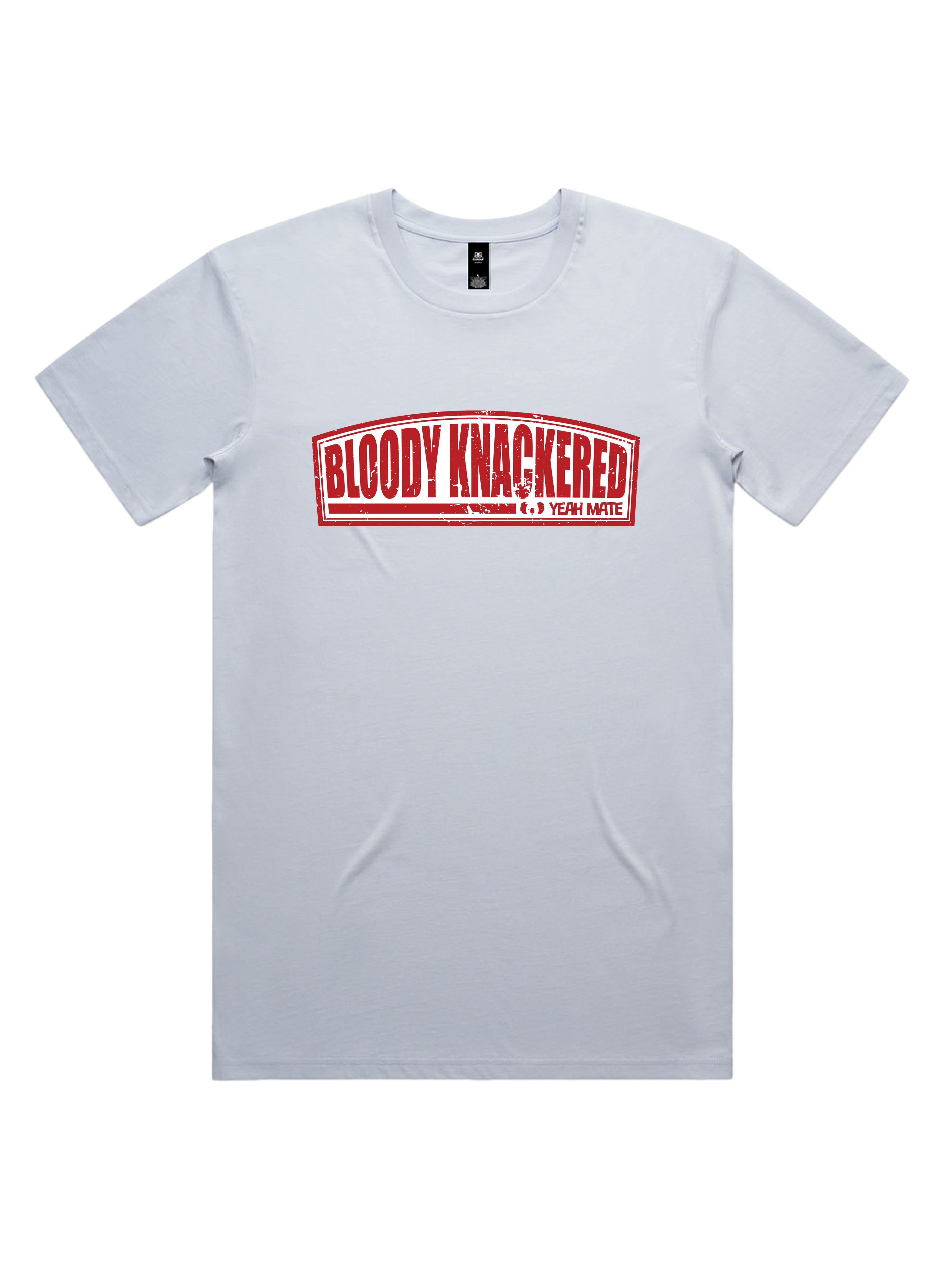 Premium Cotton Graphic T-shirt - Men's Fit - Bloody Knackered™ Badge - Powder - Yeah Mate Freestyle™ Clothing 2