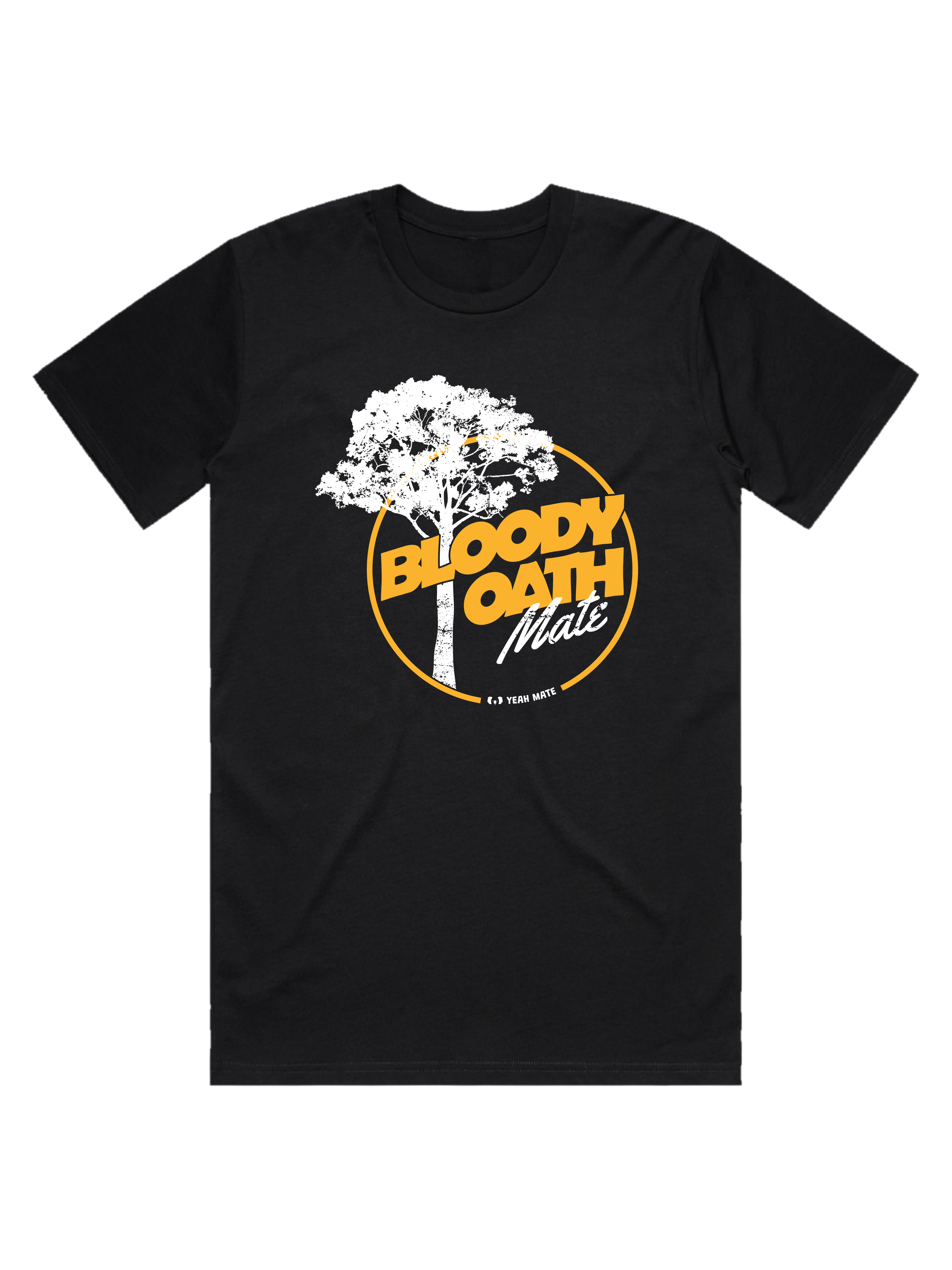 Premium Cotton Graphic T-shirt - Men's Fit - Bloody Oath Mate™ - Black - Yeah Mate Freestyle™ Clothing