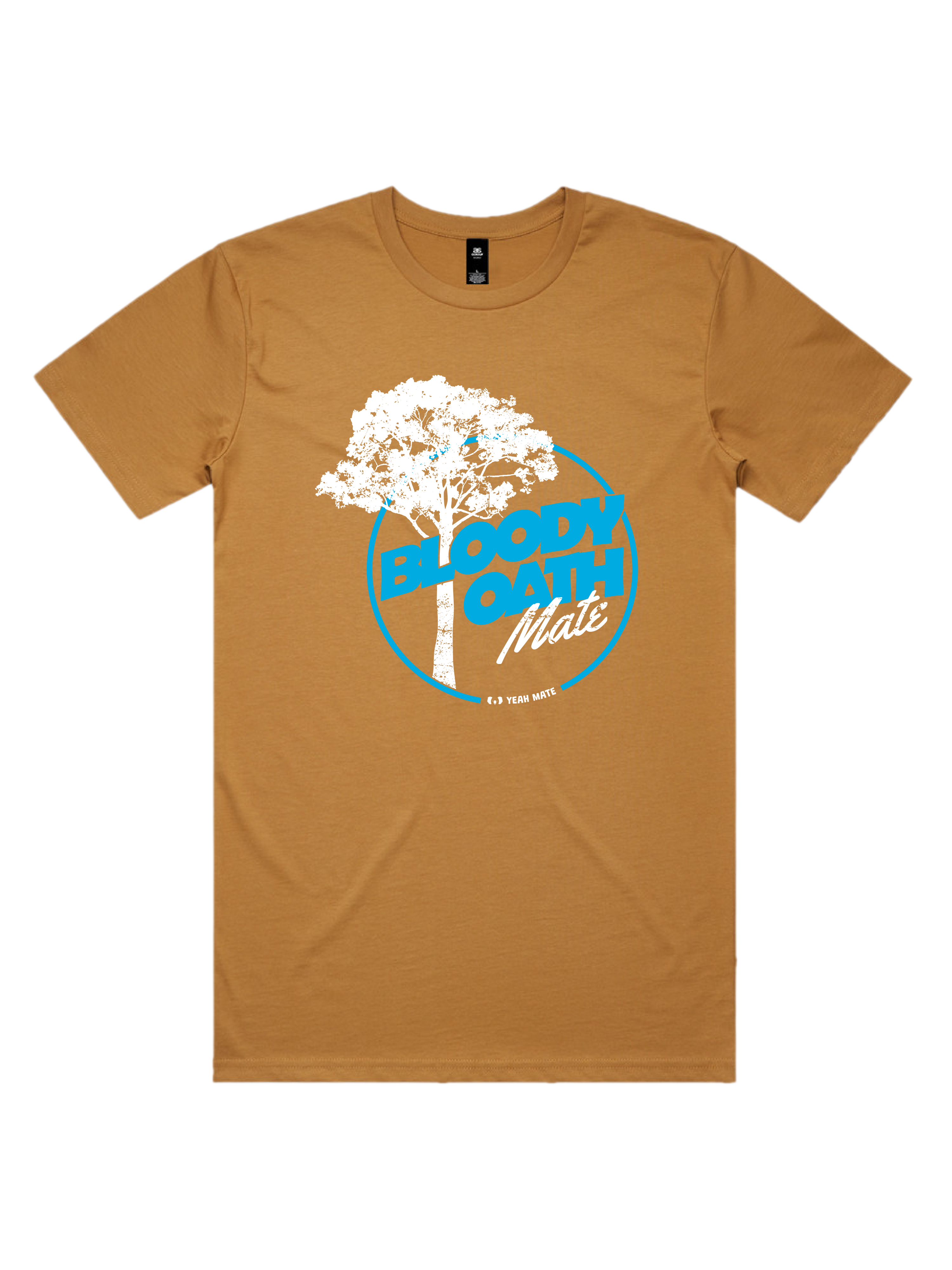 Premium Cotton Graphic T-shirt - Men's Fit - Bloody Oath Mate™ - Camel - Yeah Mate Freestyle™ Clothing 1