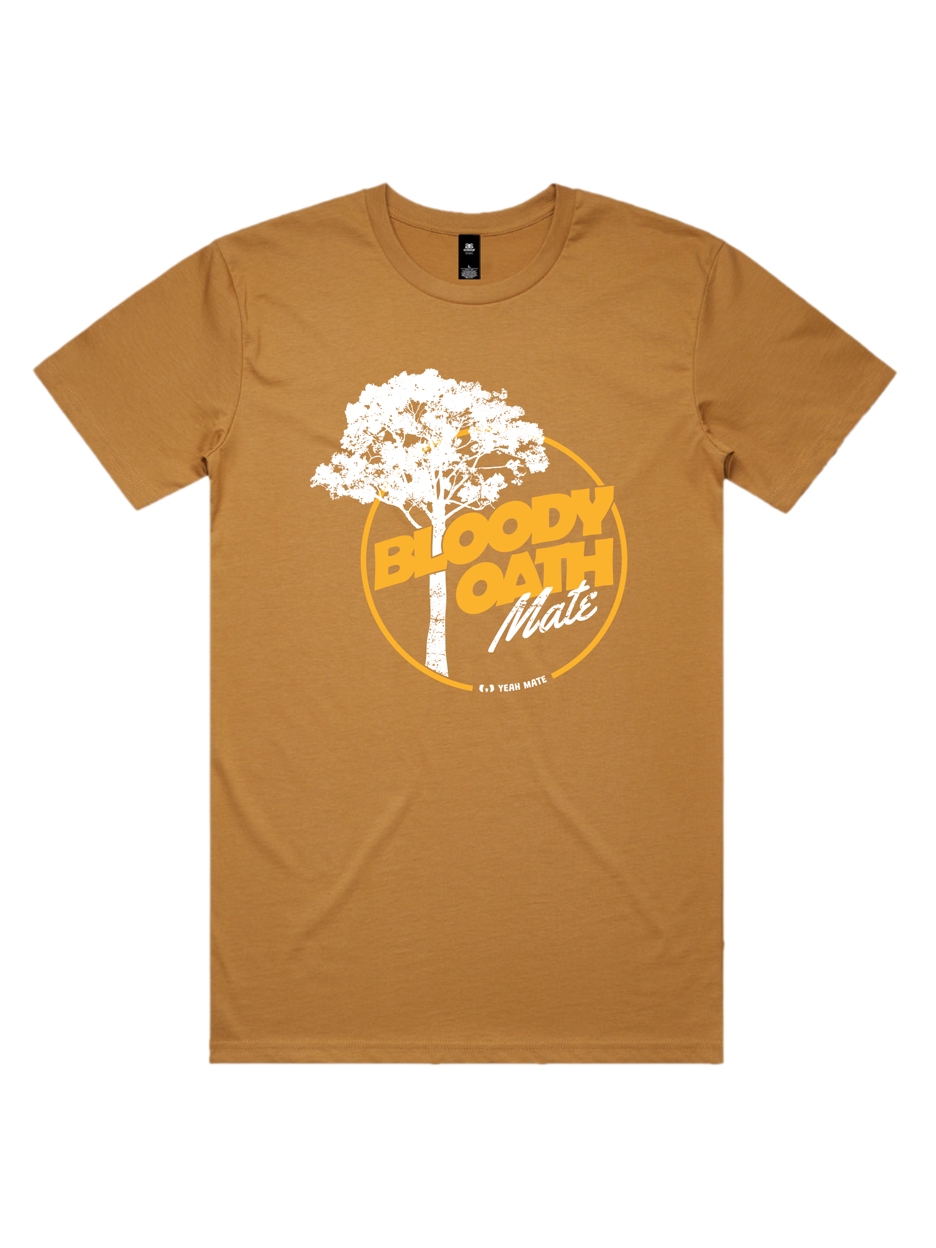 Premium Cotton Graphic T-shirt - Men's Fit - Bloody Oath Mate™ - Camel - Yeah Mate Freestyle™ Clothing 3