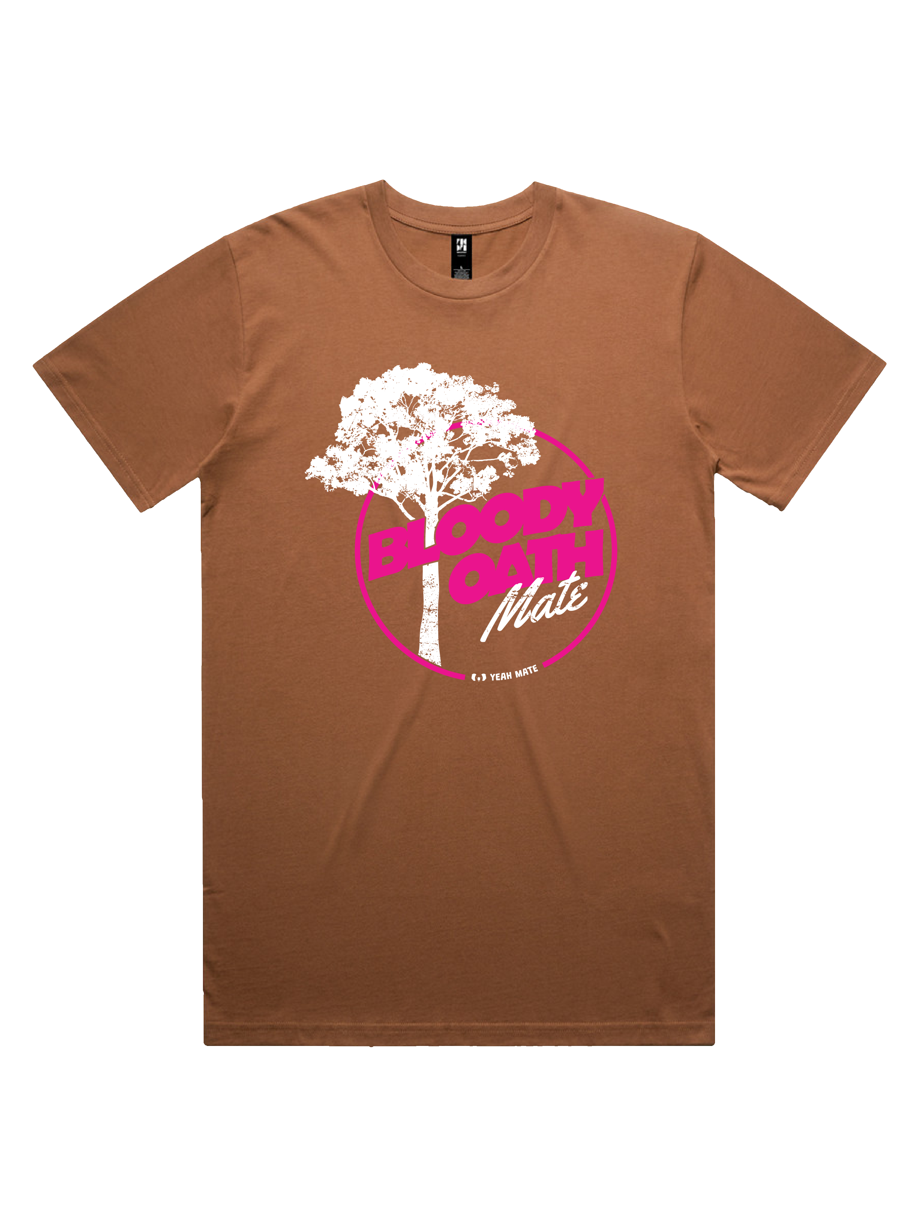 Premium Cotton Graphic T-shirt - Men's Fit - Bloody Oath Mate™ - Cocoa - Yeah Mate Freestyle™ Clothing