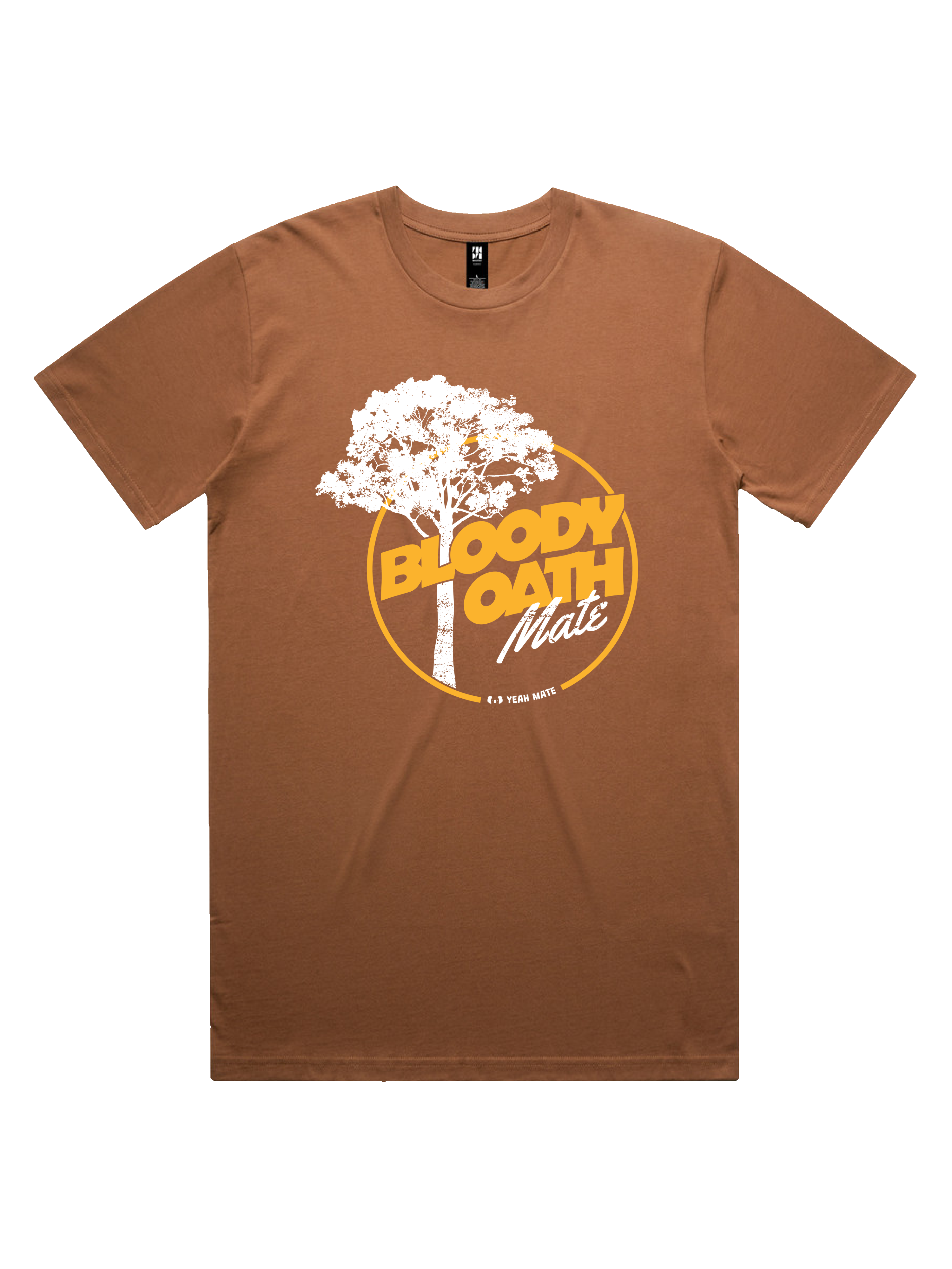 Premium Cotton Graphic T-shirt - Men's Fit - Bloody Oath Mate™ - Cocoa - Yeah Mate Freestyle™ Clothing 1