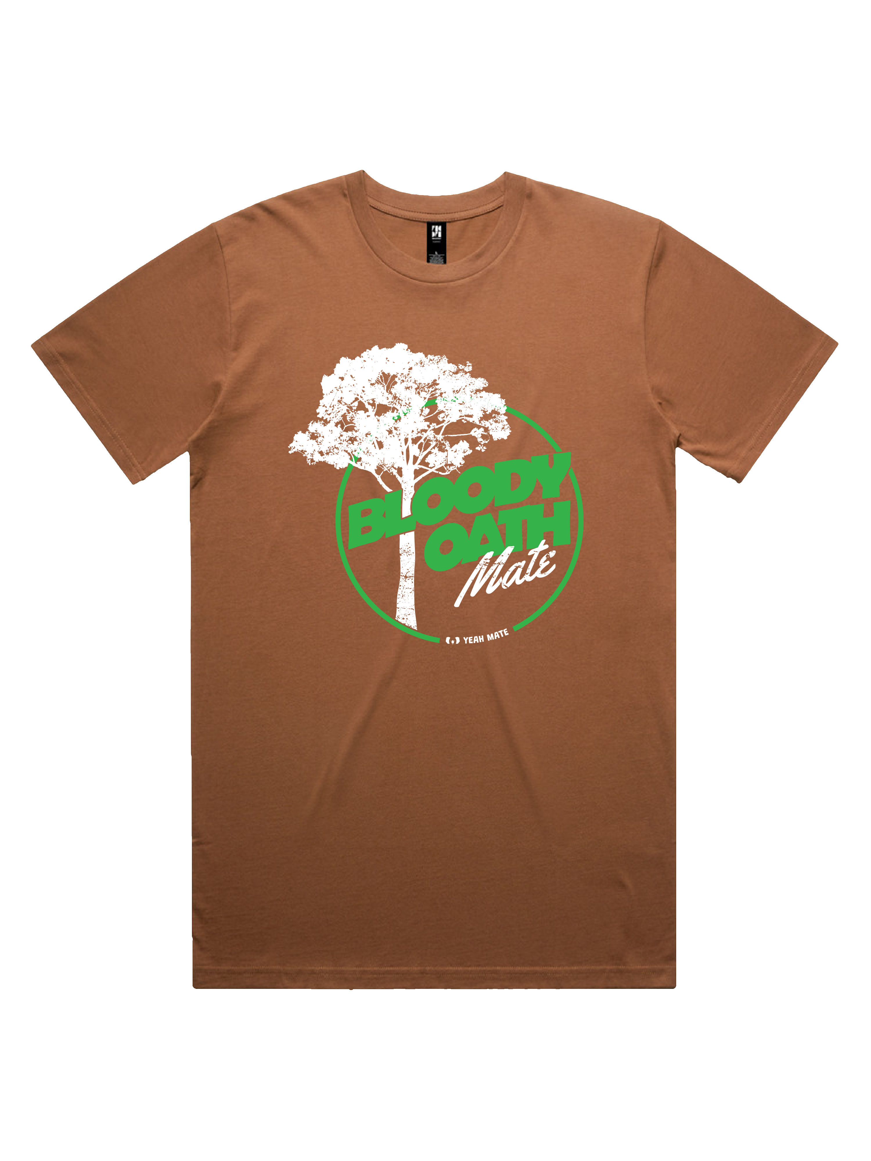 Premium Cotton Graphic T-shirt - Men's Fit - Bloody Oath Mate™ - Cocoa - Yeah Mate Freestyle™ Clothing 3