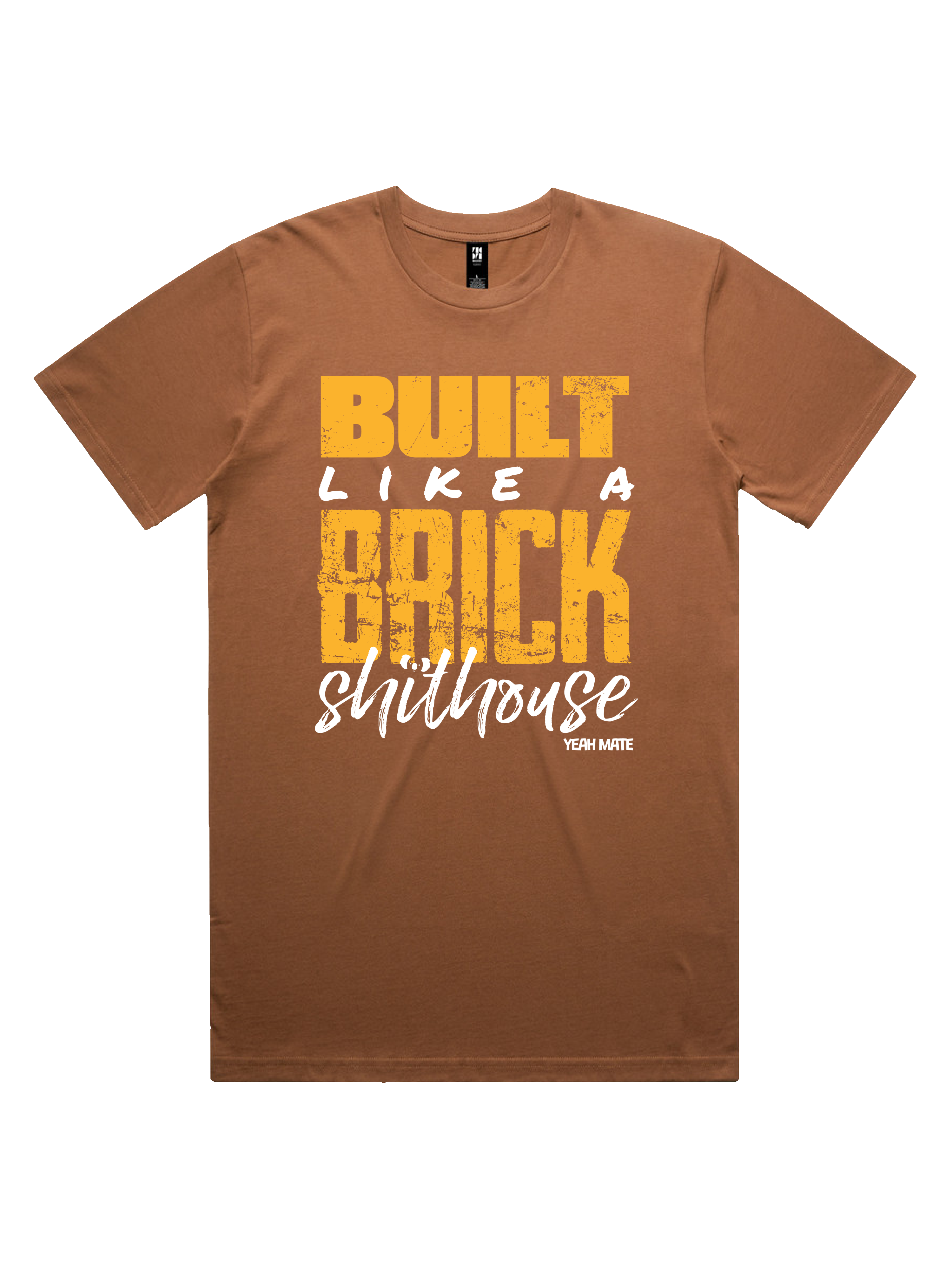 Premium Cotton Graphic T-shirt - Men's Fit - Built like a Brick Shithouse™ - Cocoa - Yeah Mate Freestyle™ Clothing 3