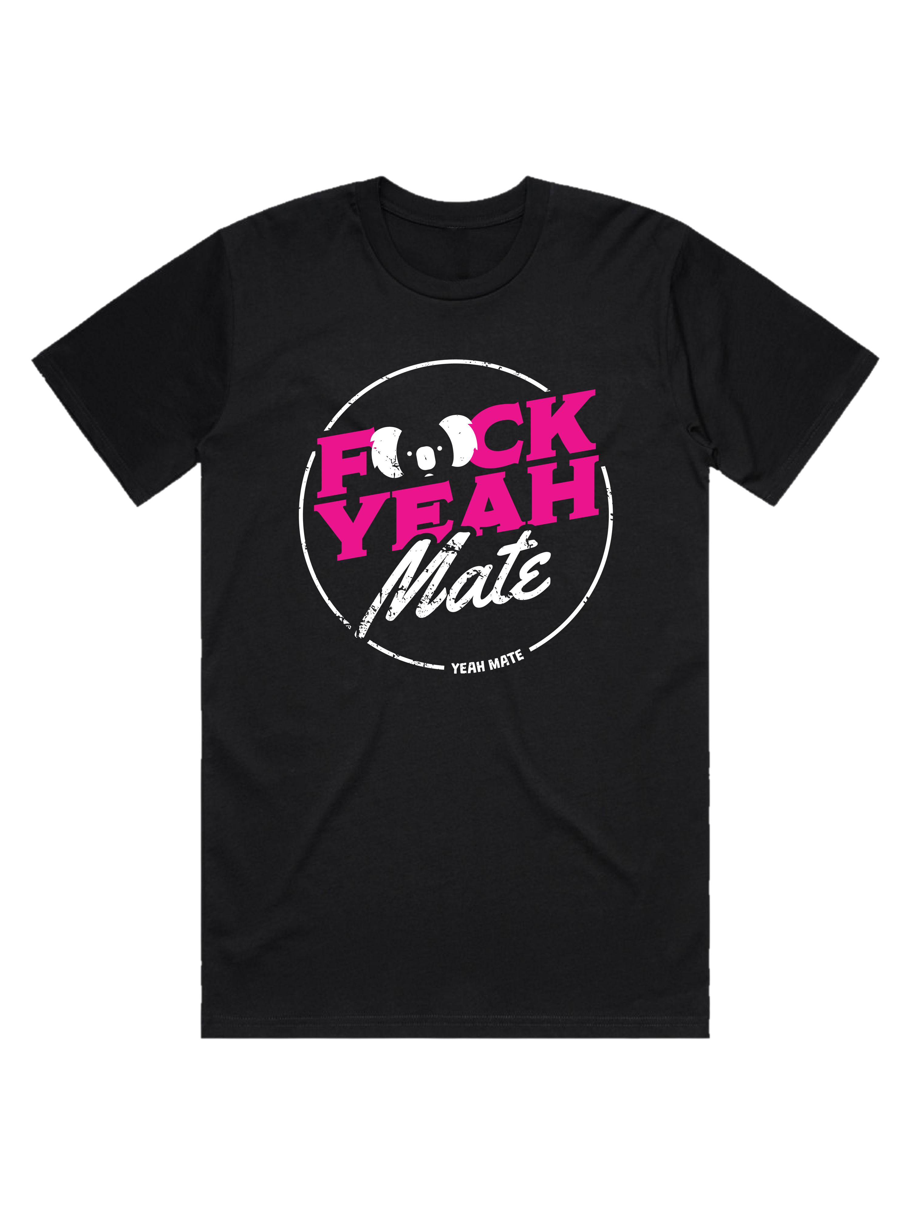 Premium Cotton Graphic T-shirt - Men's Fit - F🐨ck Yeah Mate™  - Black - Yeah Mate Freestyle™ Clothing
