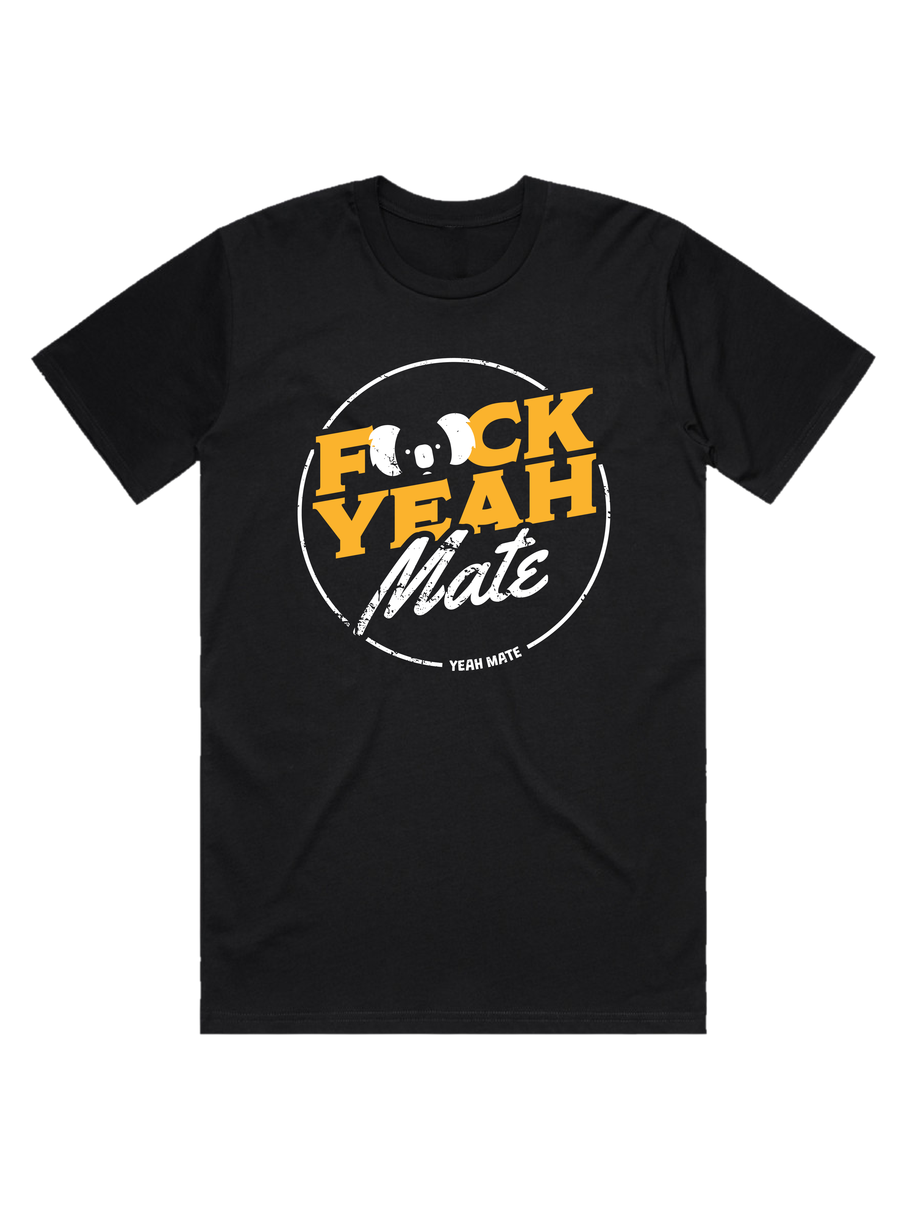 Premium Cotton Graphic T-shirt - Men's Fit - F🐨ck Yeah Mate™  - Black - Yeah Mate Freestyle™ Clothing 1