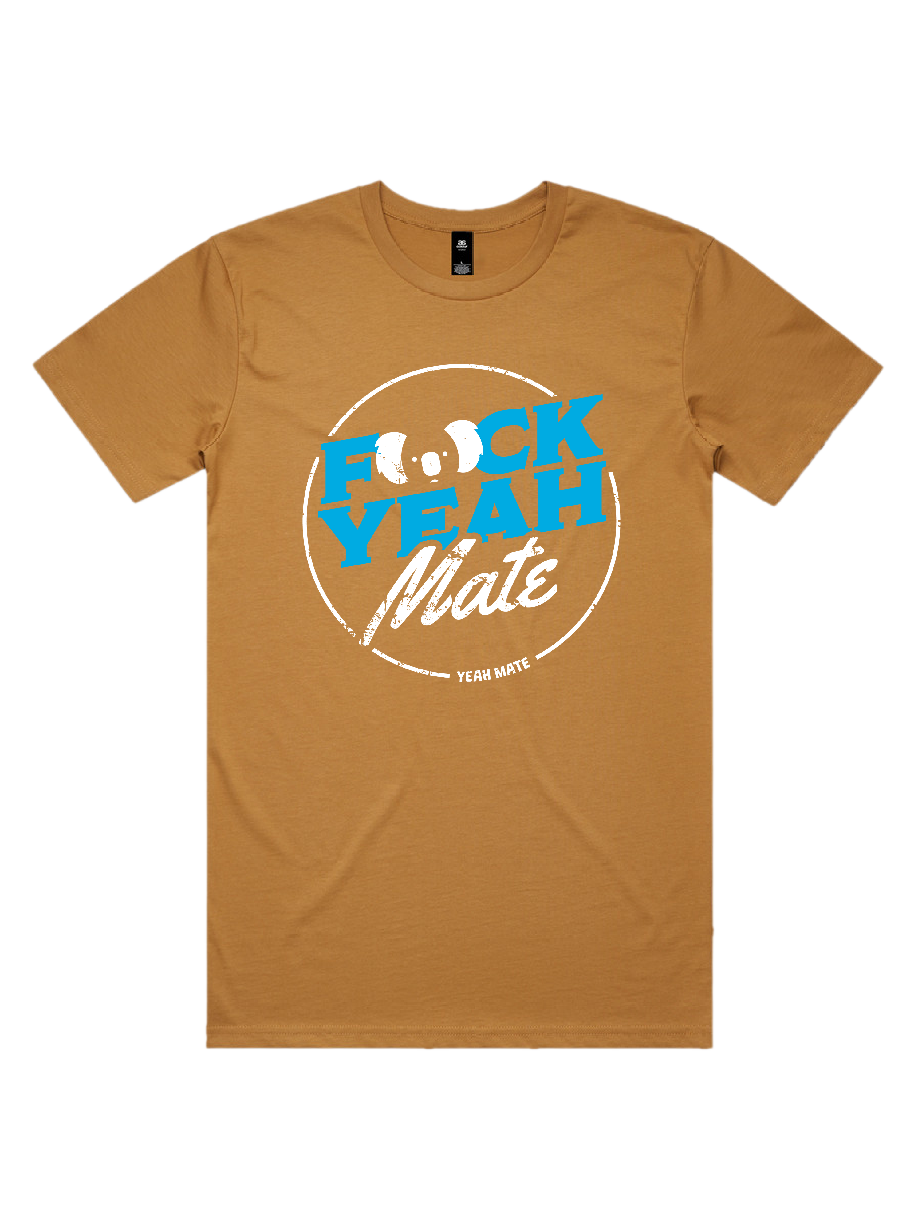 Premium Cotton Graphic T-shirt - Men's Fit - F🐨ck Yeah Mate™  - Camel - Yeah Mate Freestyle™ Clothing 1