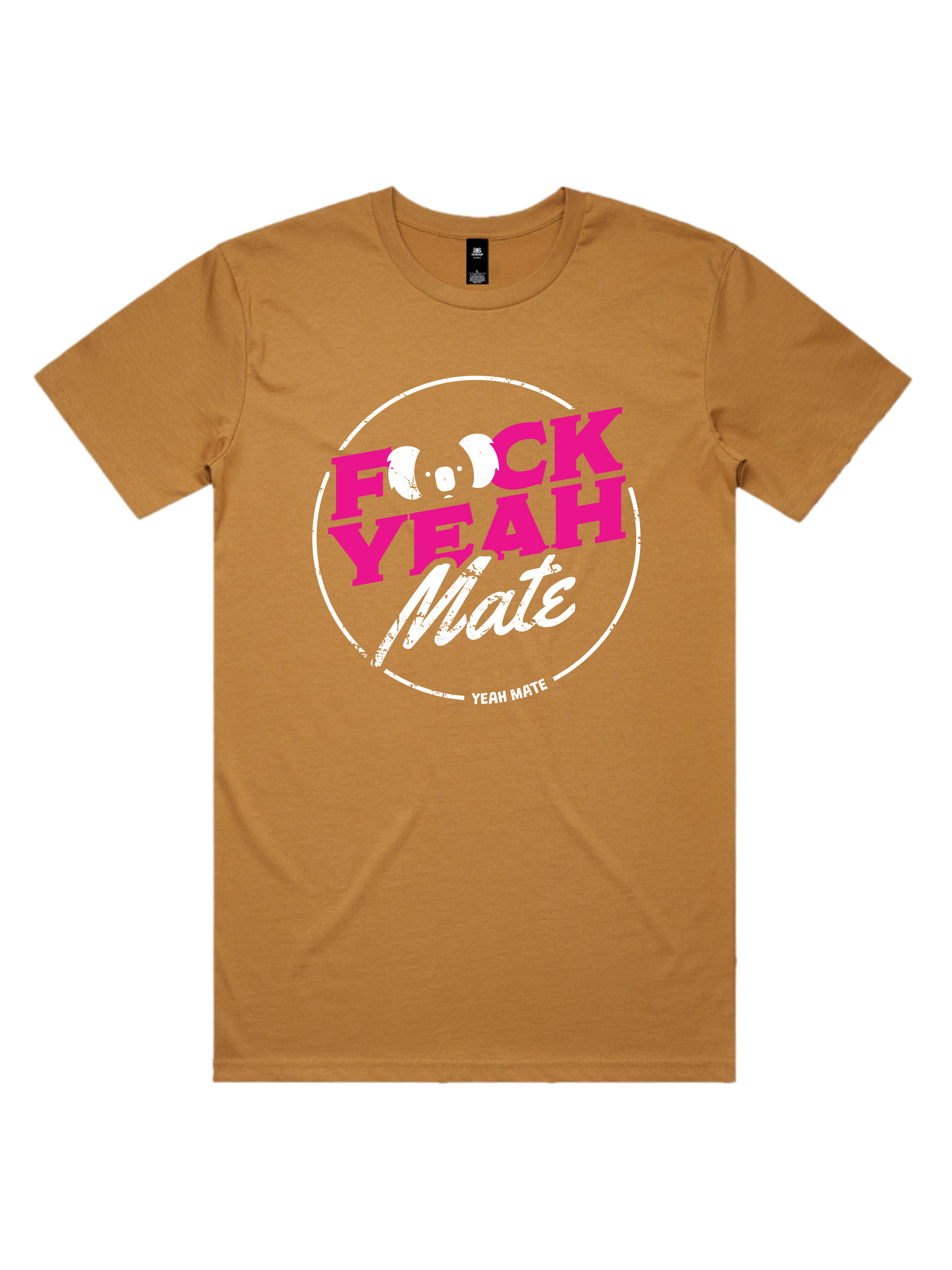 Premium Cotton Graphic T-shirt - Men's Fit - F🐨ck Yeah Mate™  - Camel - Yeah Mate Freestyle™ Clothing 3