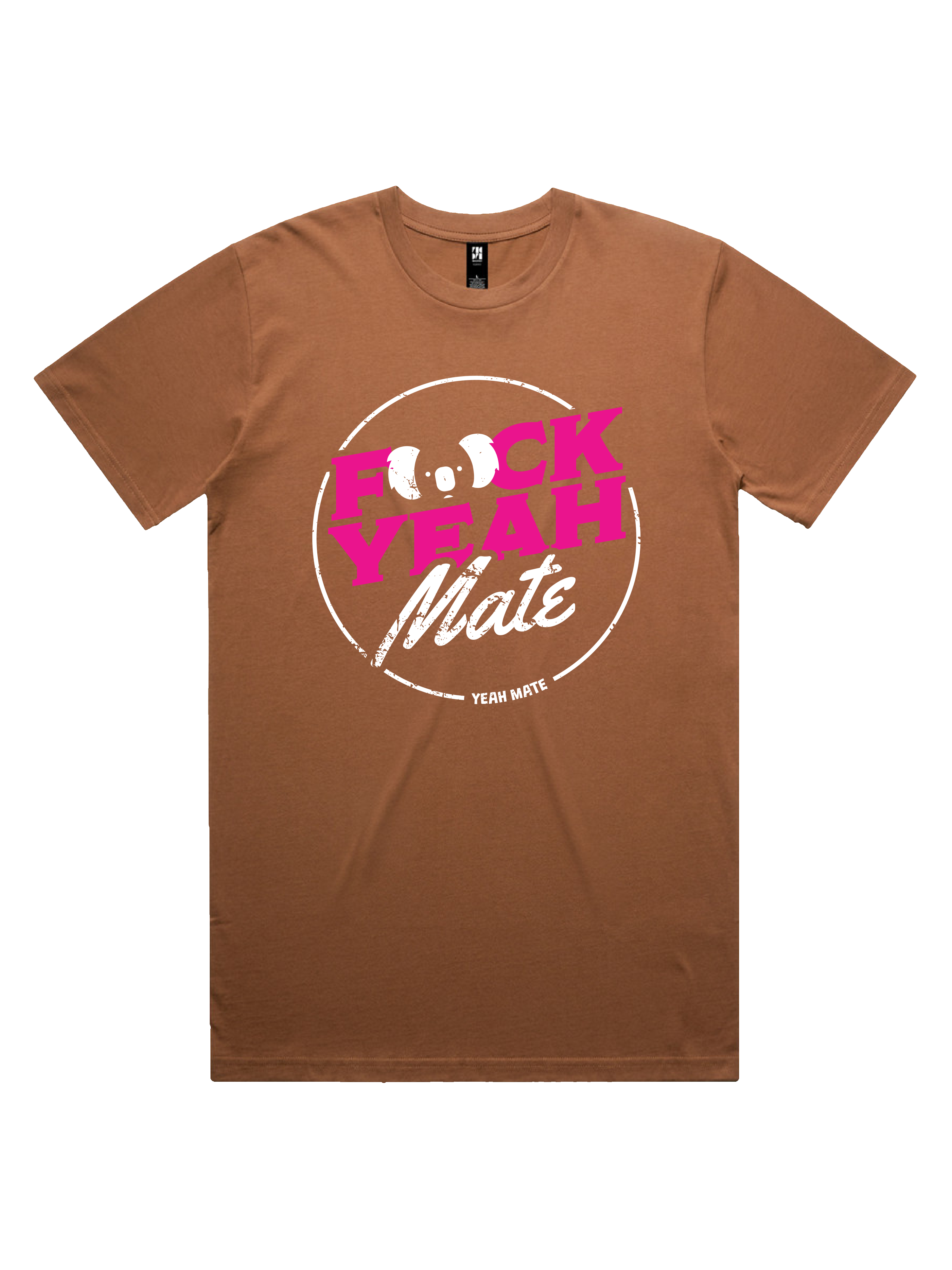 Premium Cotton Graphic T-shirt - Men's Fit - F🐨ck Yeah Mate™  - Cocoa - Yeah Mate Freestyle™ Clothing