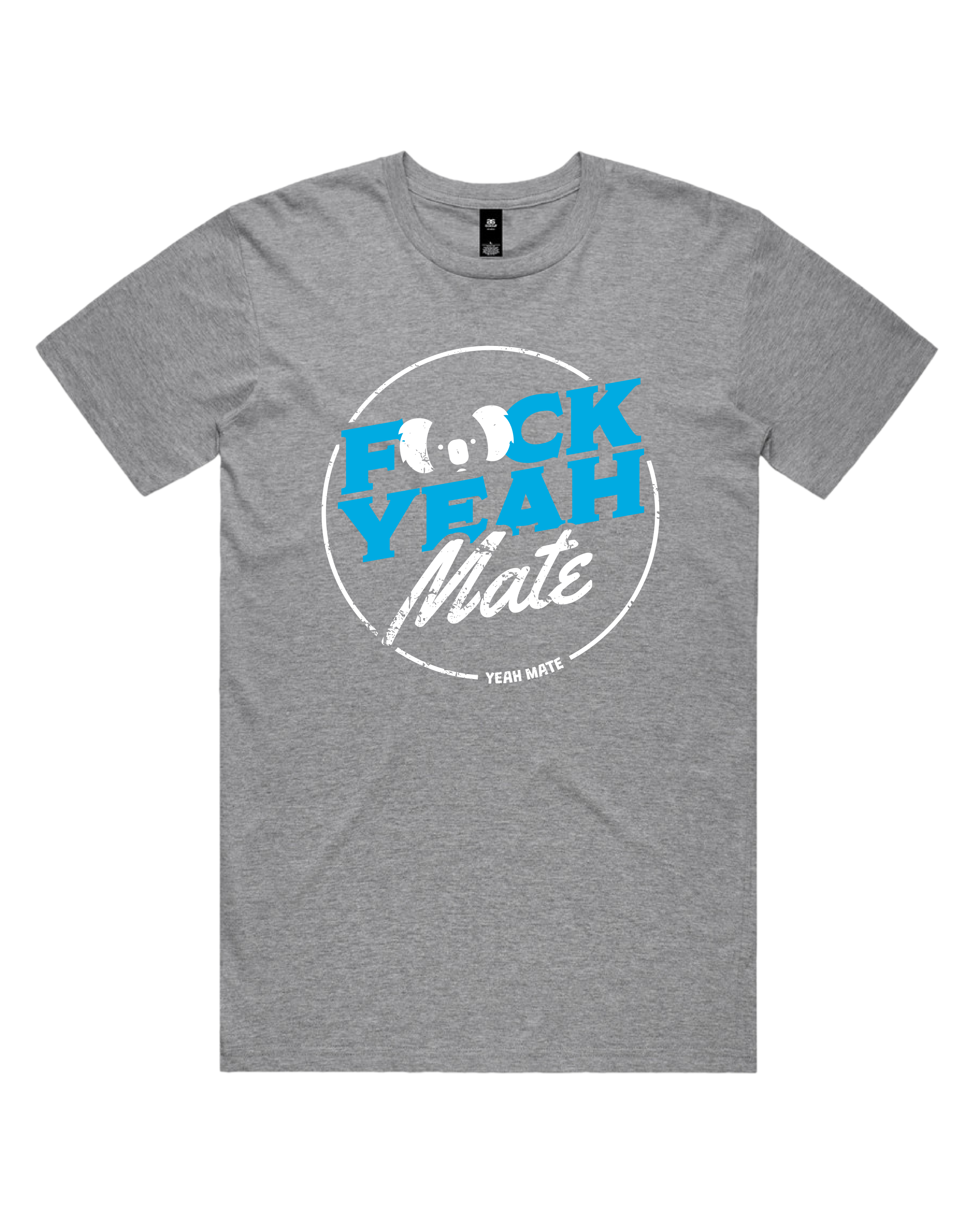 Premium Cotton Graphic T-shirt - Men's Fit - F🐨ck Yeah Mate™  - Grey Marle - Yeah Mate Freestyle™ Clothing
