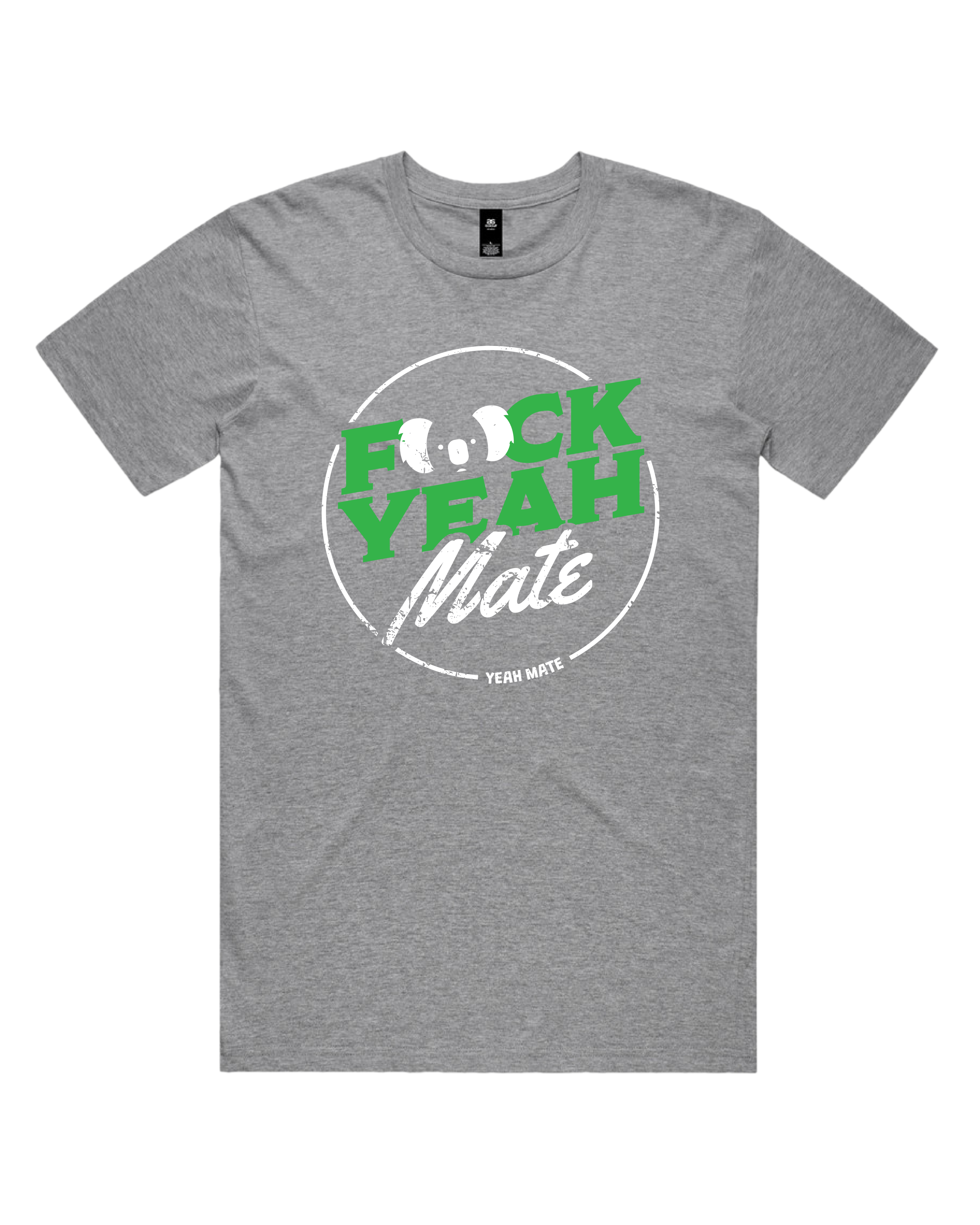 Premium Cotton Graphic T-shirt - Men's Fit - F🐨ck Yeah Mate™  - Grey Marle - Yeah Mate Freestyle™ Clothing 1