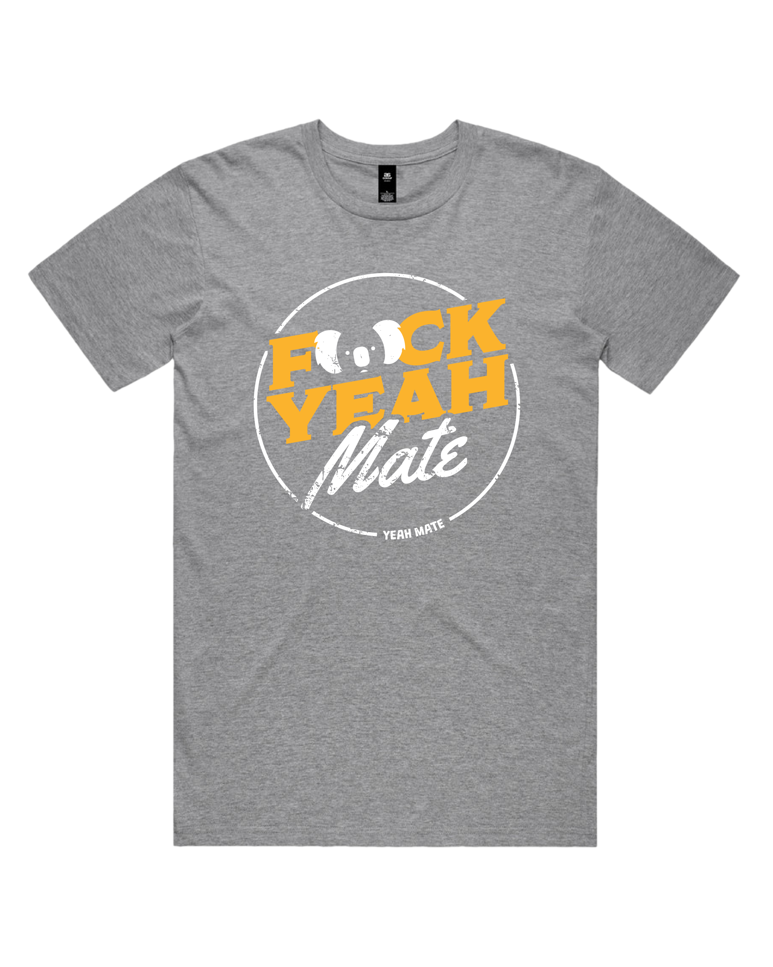 Premium Cotton Graphic T-shirt - Men's Fit - F🐨ck Yeah Mate™  - Grey Marle - Yeah Mate Freestyle™ Clothing 2