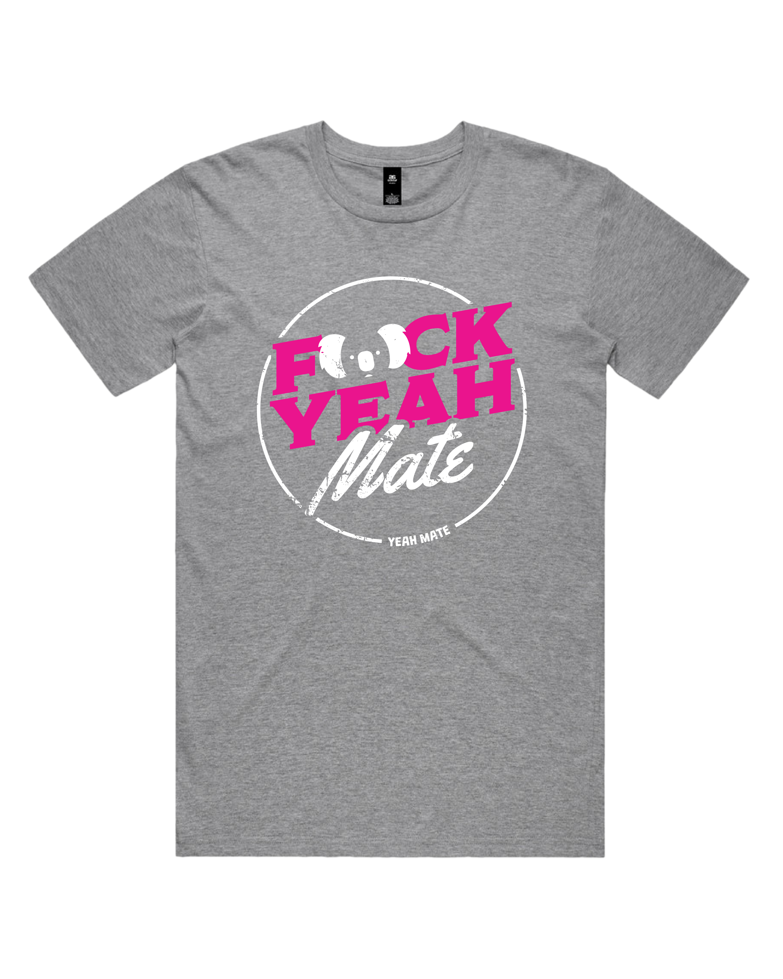 Premium Cotton Graphic T-shirt - Men's Fit - F🐨ck Yeah Mate™  - Grey Marle - Yeah Mate Freestyle™ Clothing 3