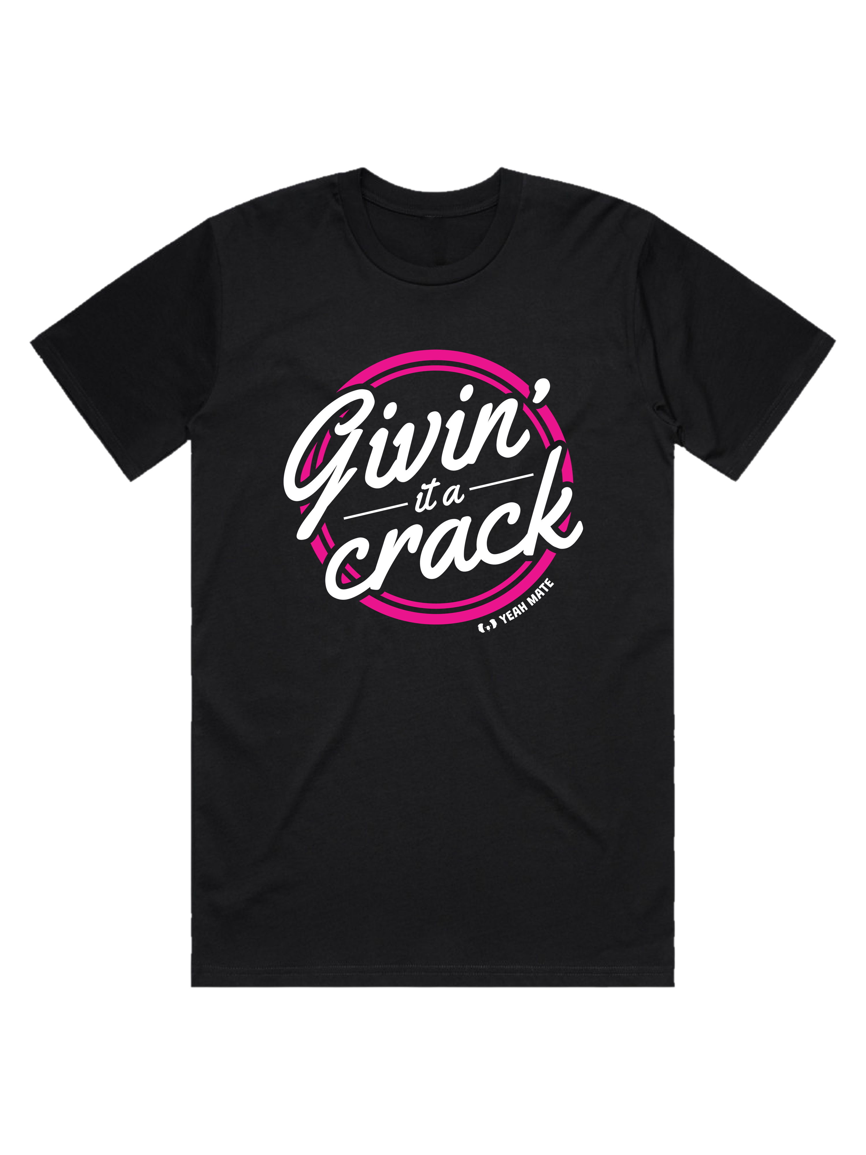 Premium Cotton Graphic T-shirt - Men's Fit - Givin it a Crack™ - Black - Yeah Mate Freestyle™ Clothing 2

