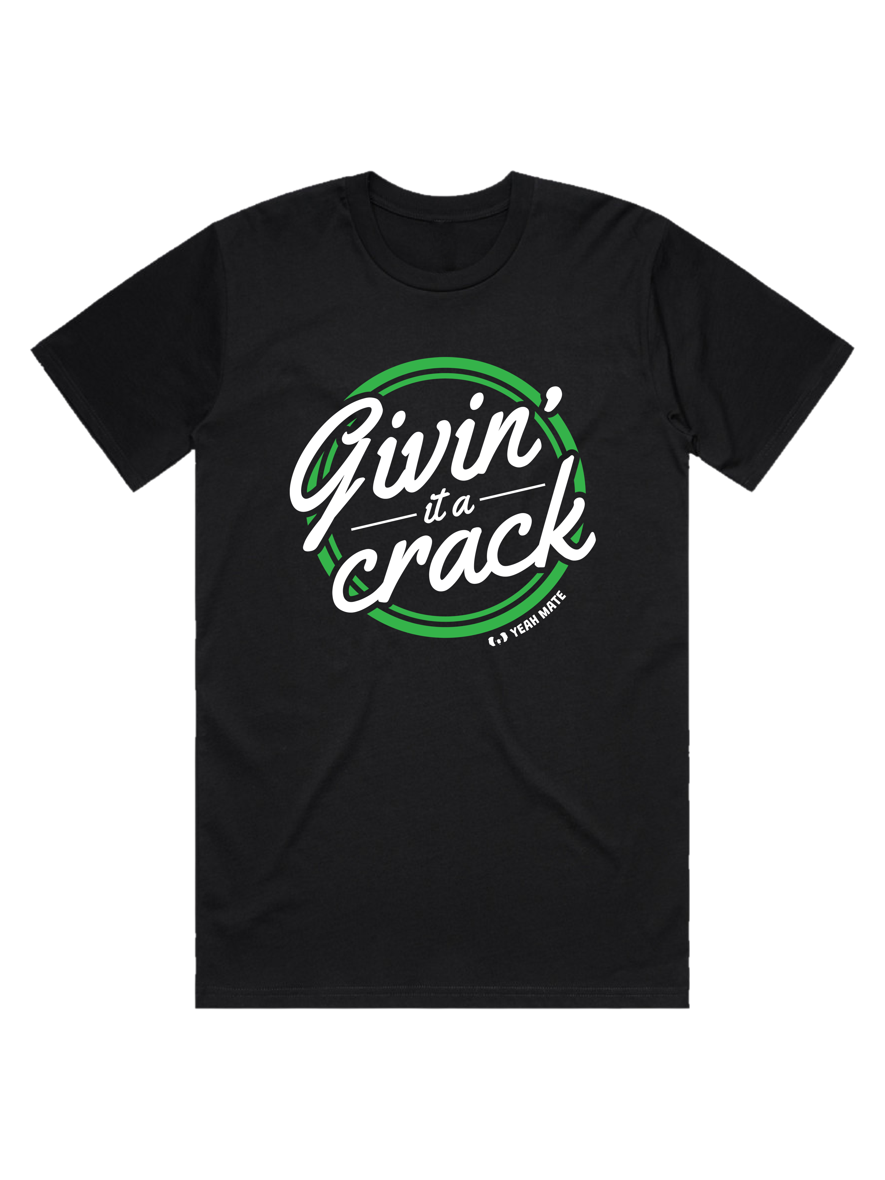 Premium Cotton Graphic T-shirt - Men's Fit - Givin it a Crack™ - Black - Yeah Mate Freestyle™ Clothing 3