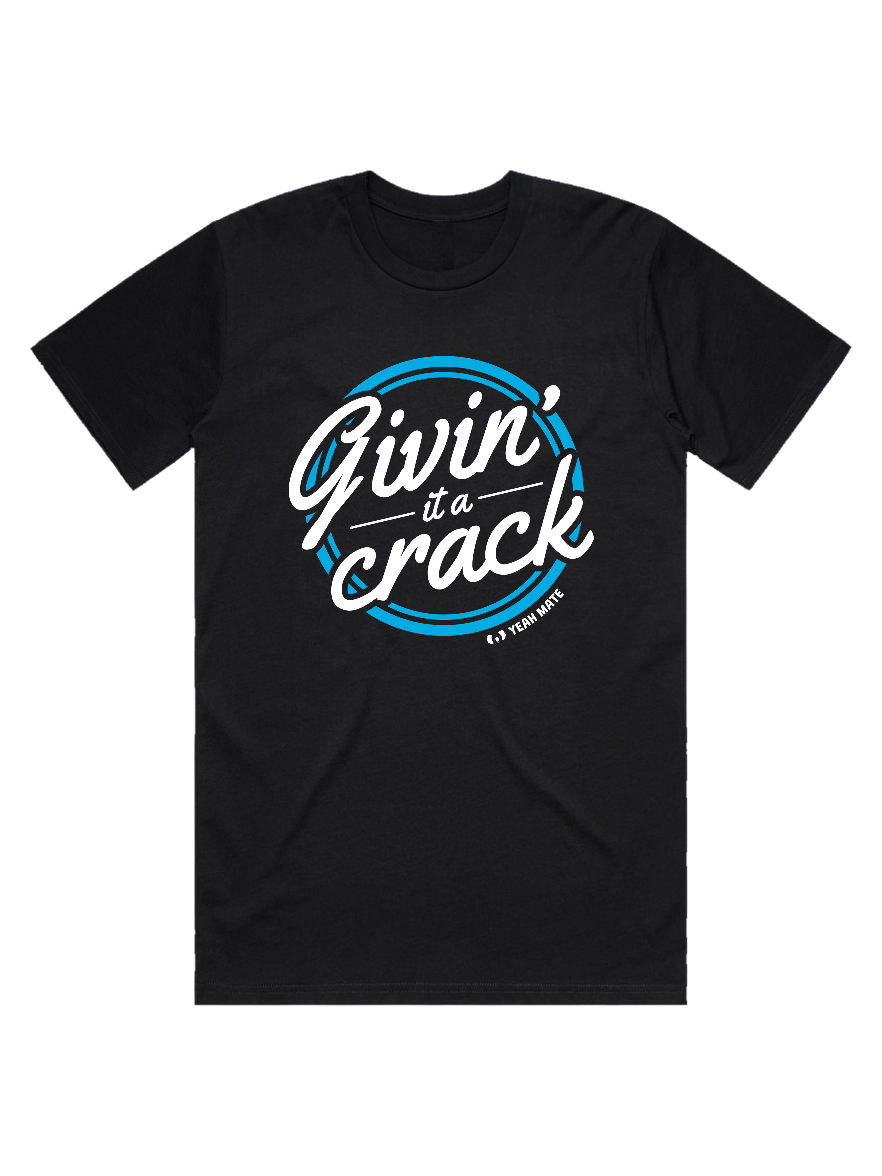 Premium Cotton Graphic T-shirt - Men's Fit - Givin it a Crack™ - Black - Yeah Mate Freestyle™ Clothing 4