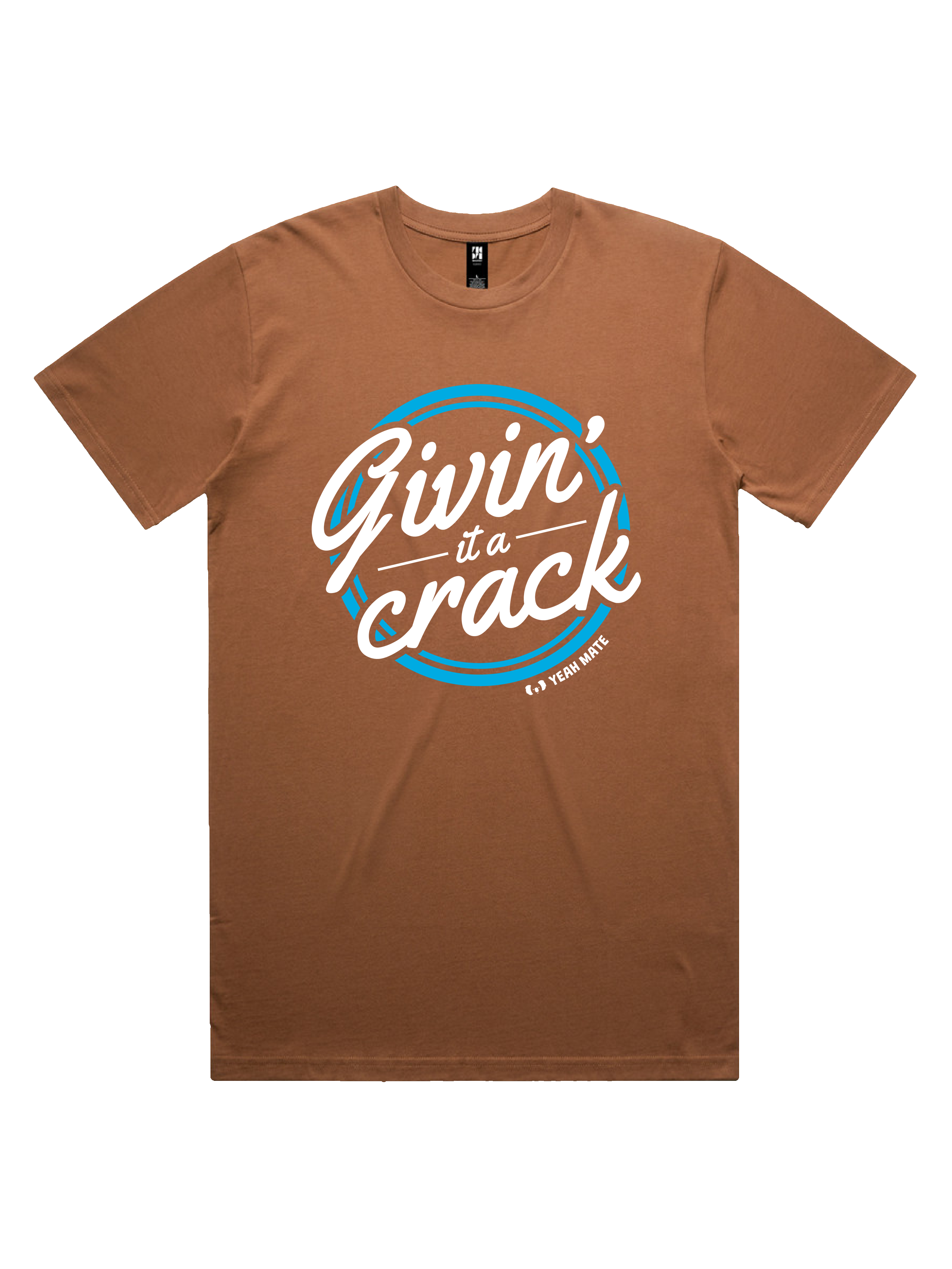 Premium Cotton Graphic T-shirt - Men's Fit - Givin it a Crack™ - Cocoa - Yeah Mate Freestyle™ Clothing 3