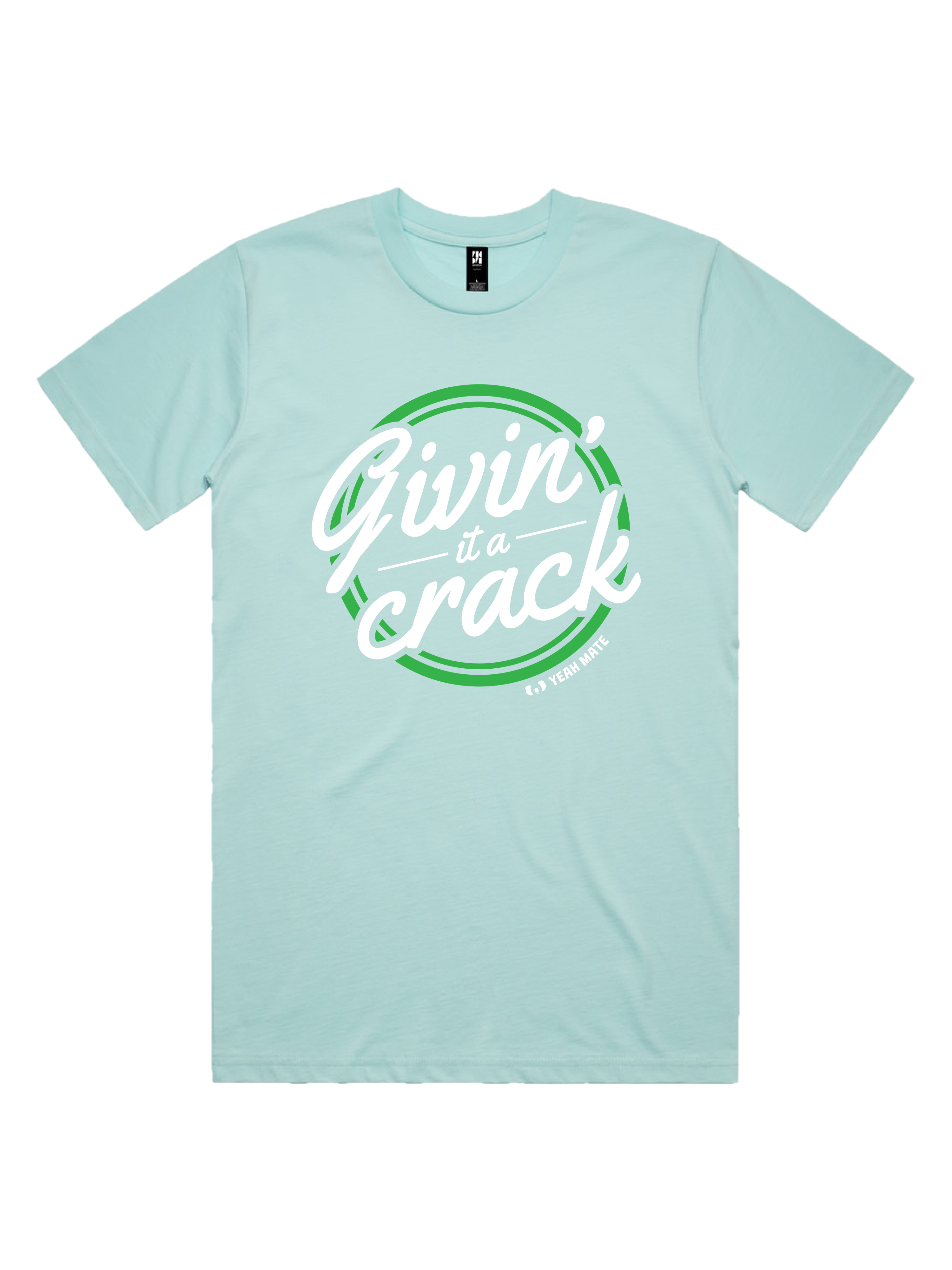 Premium Cotton Graphic T-shirt - Men's Fit - Givin it a Crack™ - Lagoon - Yeah Mate Freestyle™ Clothing 1