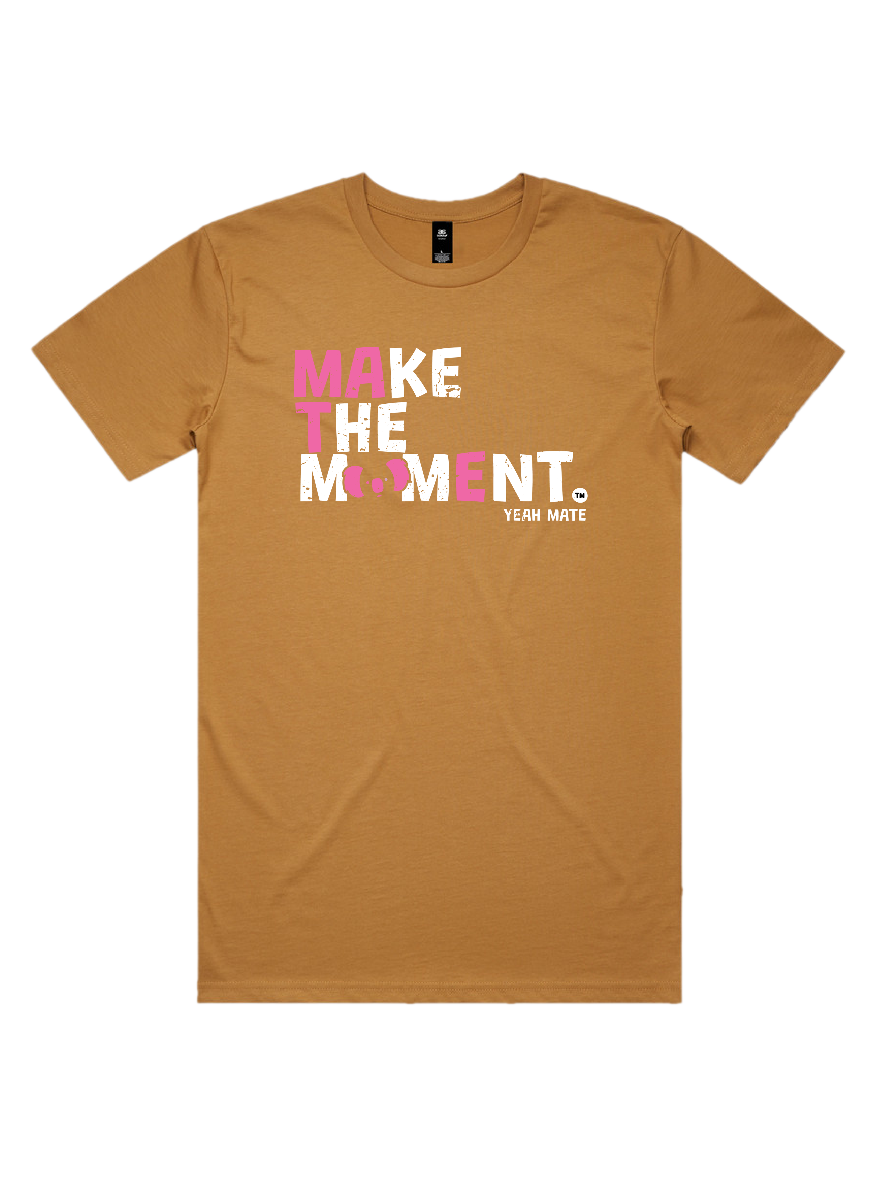 Premium Cotton Graphic T-shirt - Men's Fit - MAKE THE MOMENT™ - Camel - Yeah Mate Freestyle™ Clothing