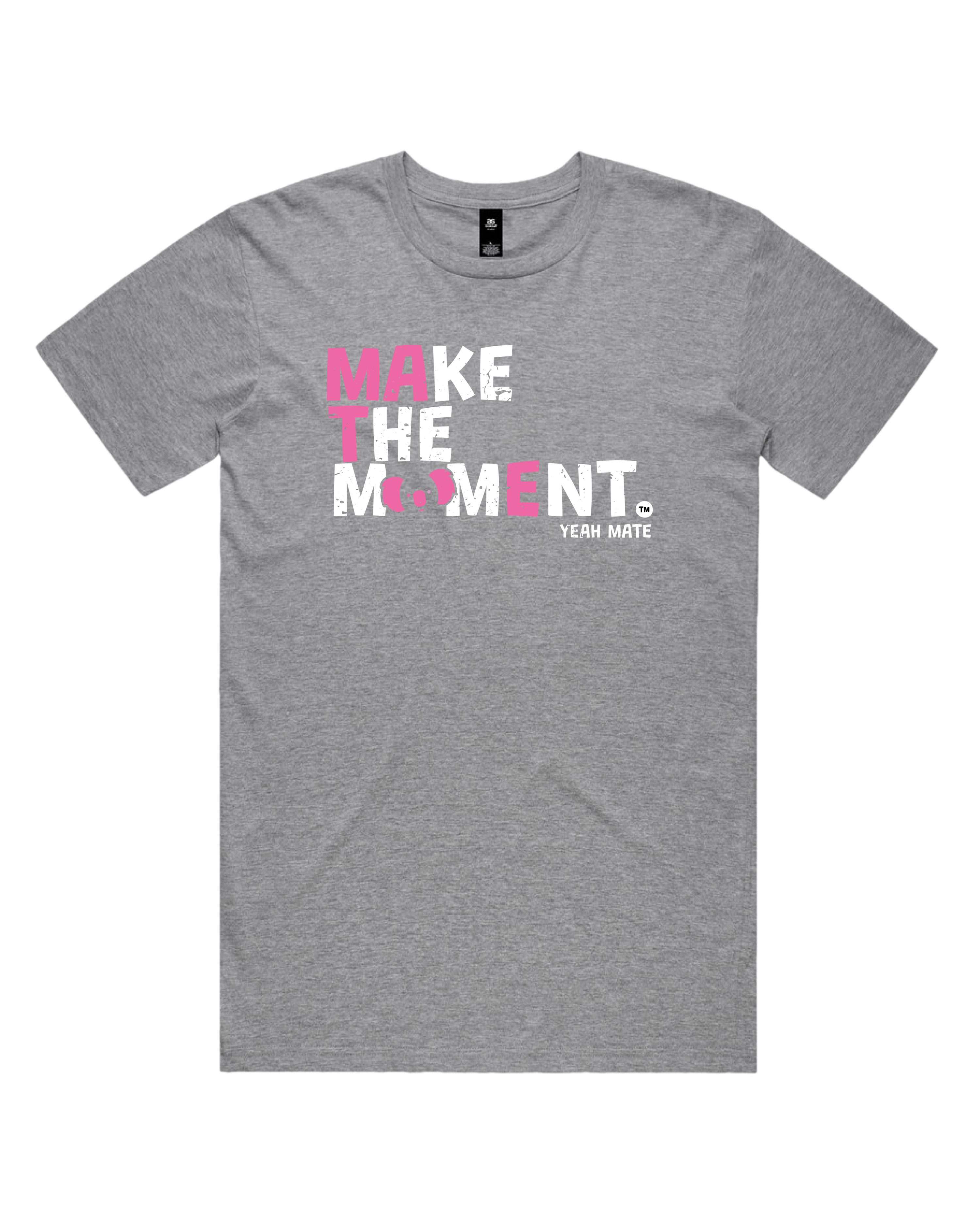 Premium Cotton Graphic T-shirt - Men's Fit - MAKE THE MOMENT™ - Grey Marle - Yeah Mate Freestyle™ Clothing
