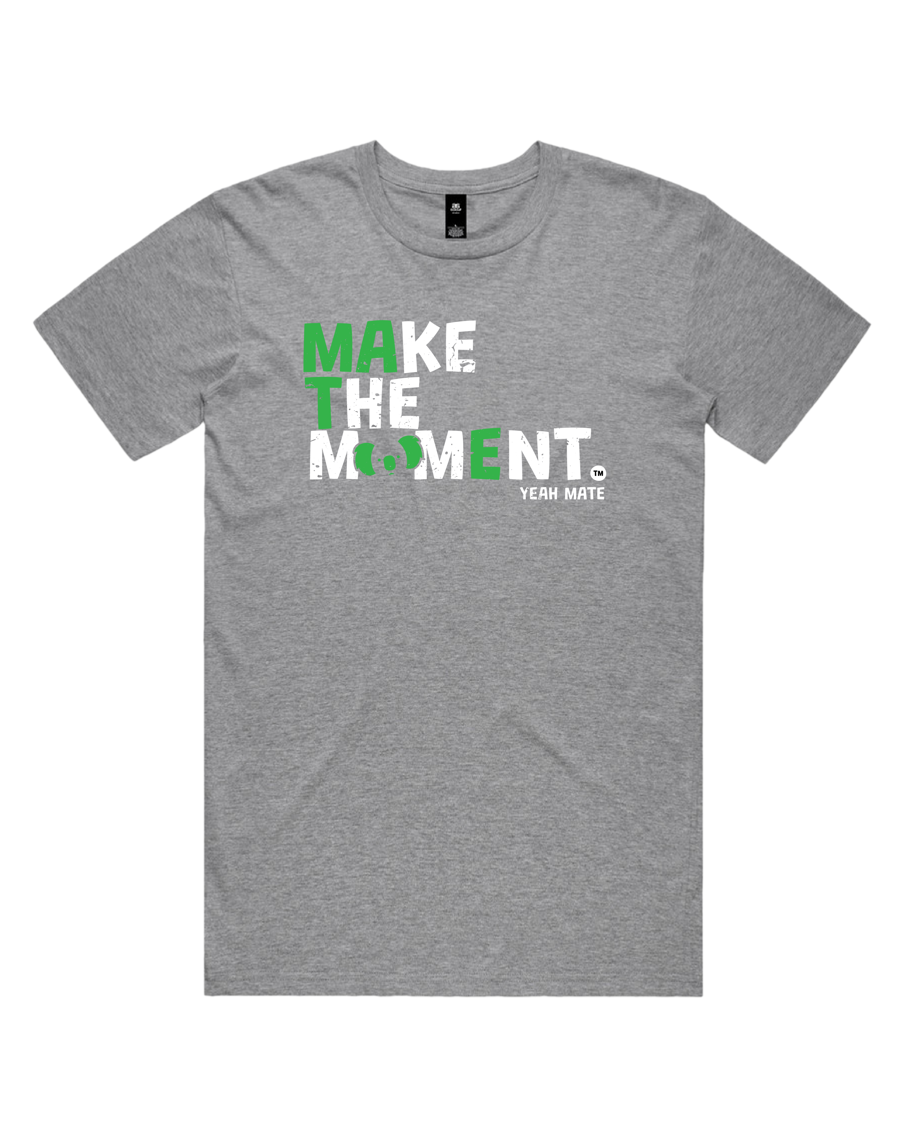 Premium Cotton Graphic T-shirt - Men's Fit - MAKE THE MOMENT™ - Grey Marle - Yeah Mate Freestyle™ Clothing 1
