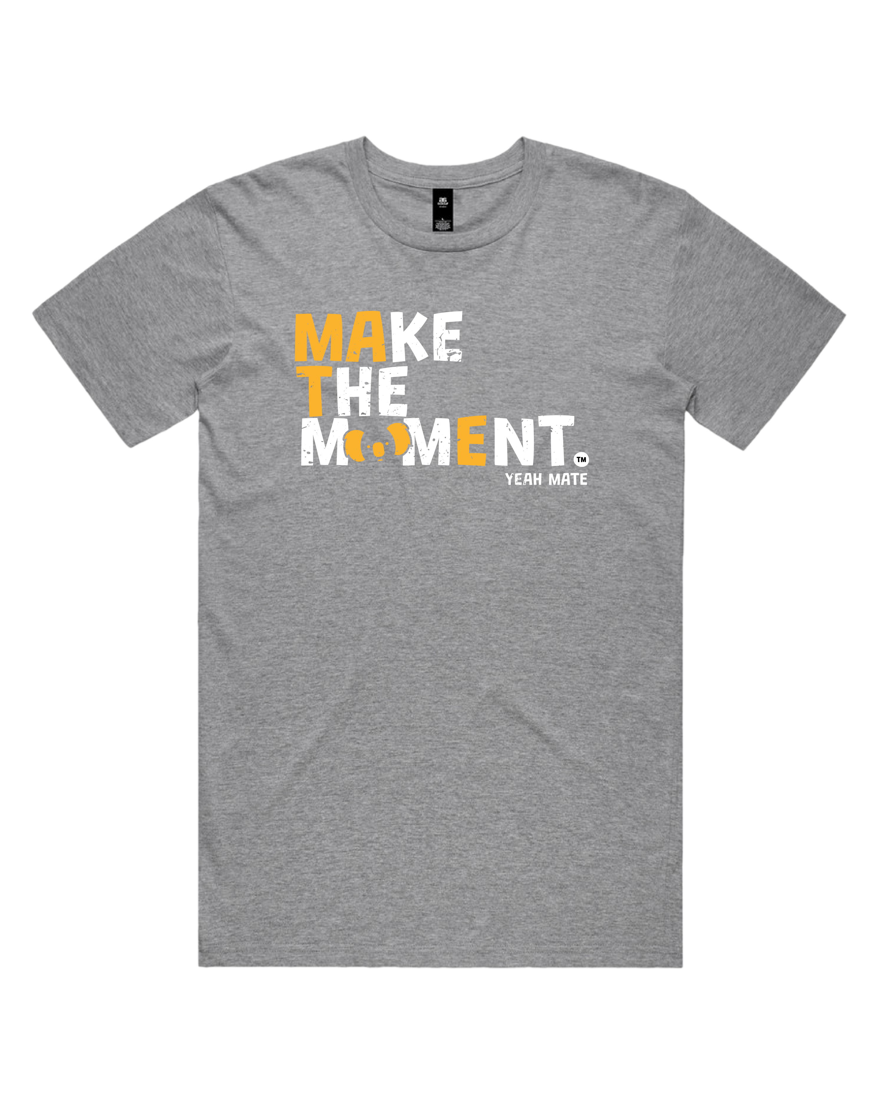 Premium Cotton Graphic T-shirt - Men's Fit - MAKE THE MOMENT™ - Grey Marle - Yeah Mate Freestyle™ Clothing 2