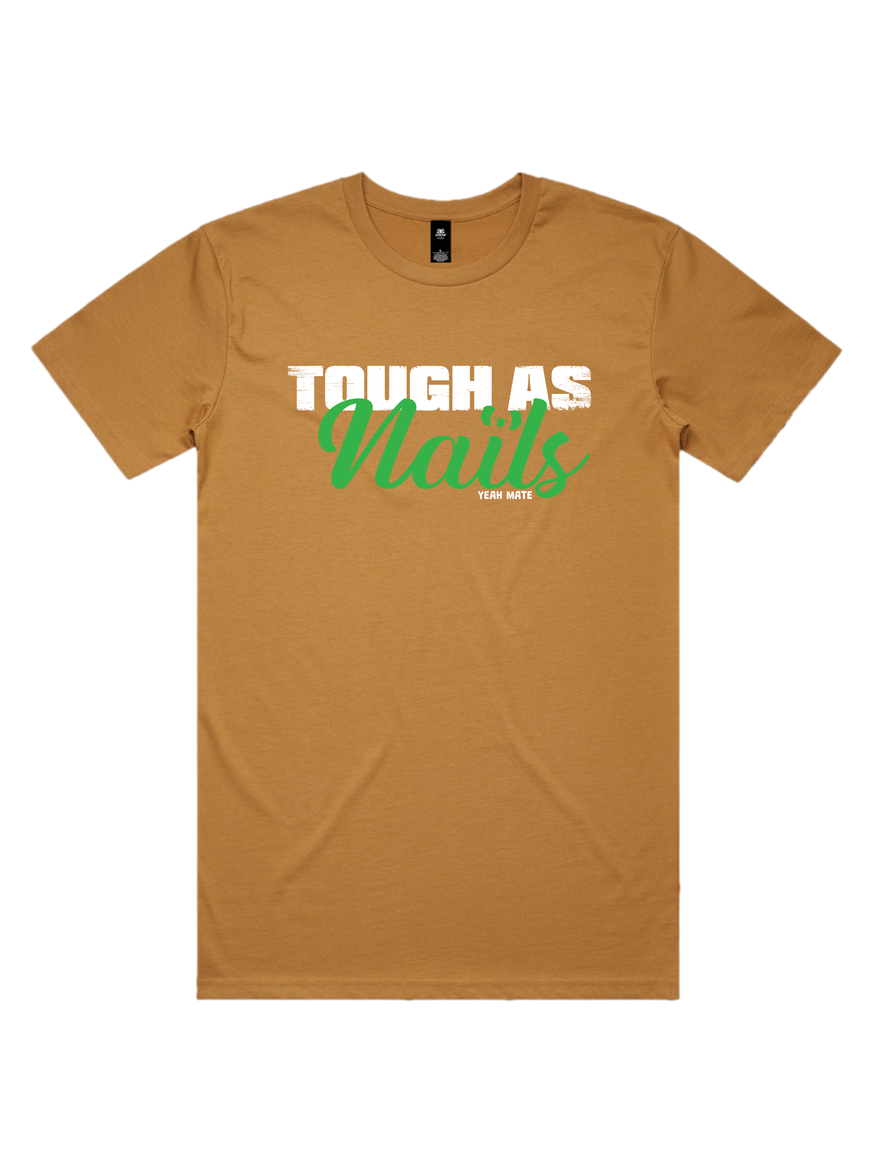 Premium Cotton Graphic T-shirt - Men's Fit - Tough As Nails™  - Camel - Yeah Mate Freestyle™ Clothing