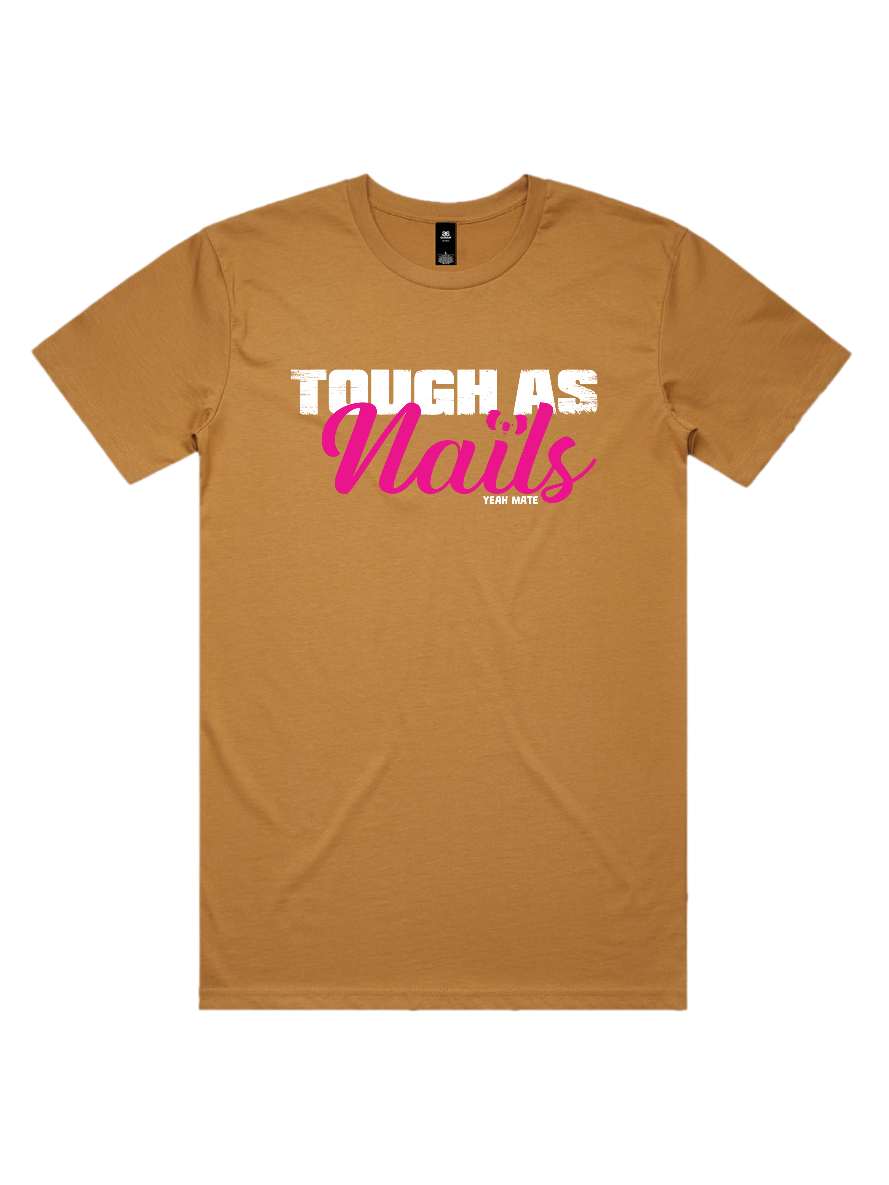 Premium Cotton Graphic T-shirt - Men's Fit - Tough As Nails™  - Camel - Yeah Mate Freestyle™ Clothing 1