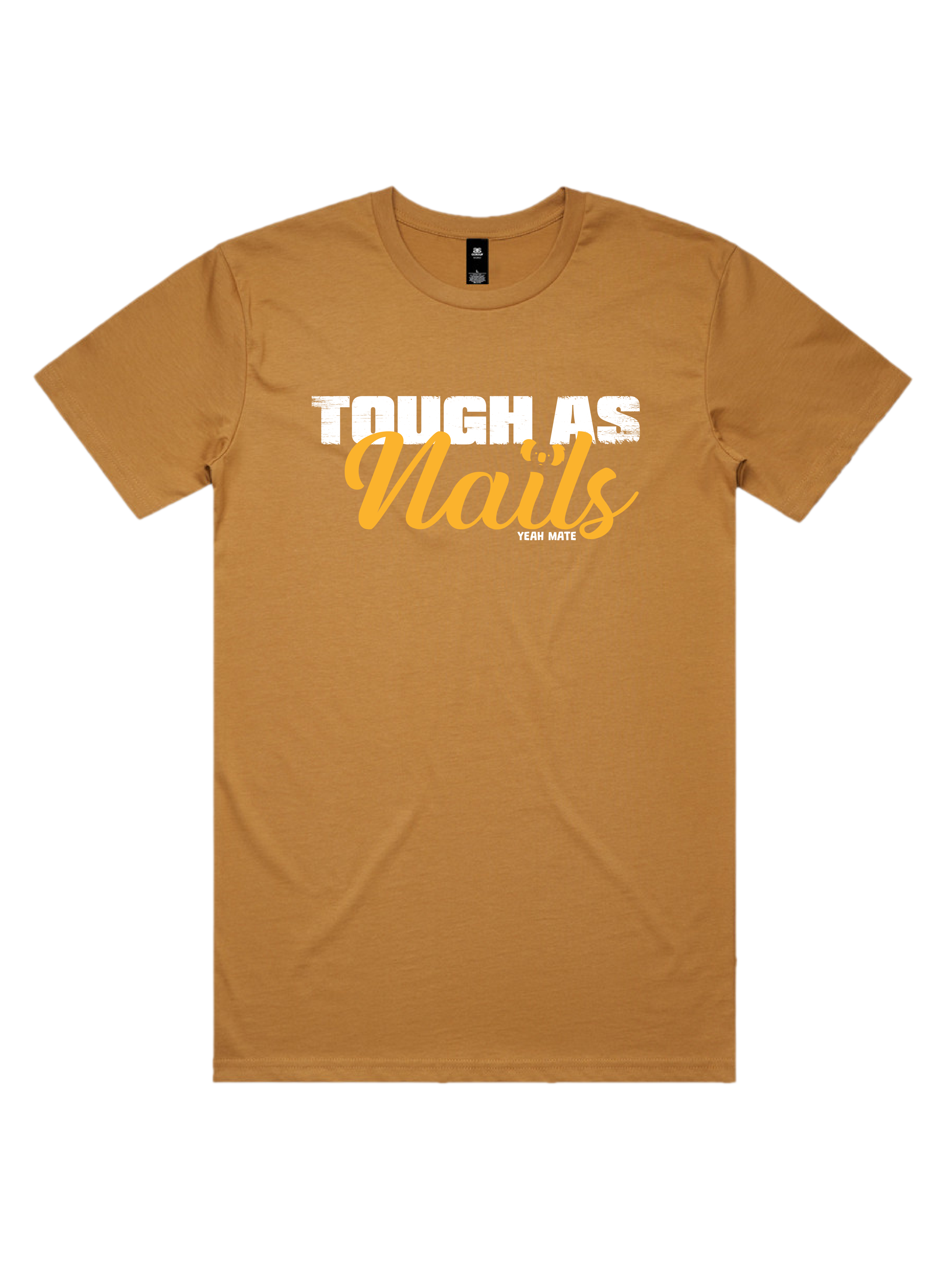 Premium Cotton Graphic T-shirt - Men's Fit - Tough As Nails™  - Camel - Yeah Mate Freestyle™ Clothing 2