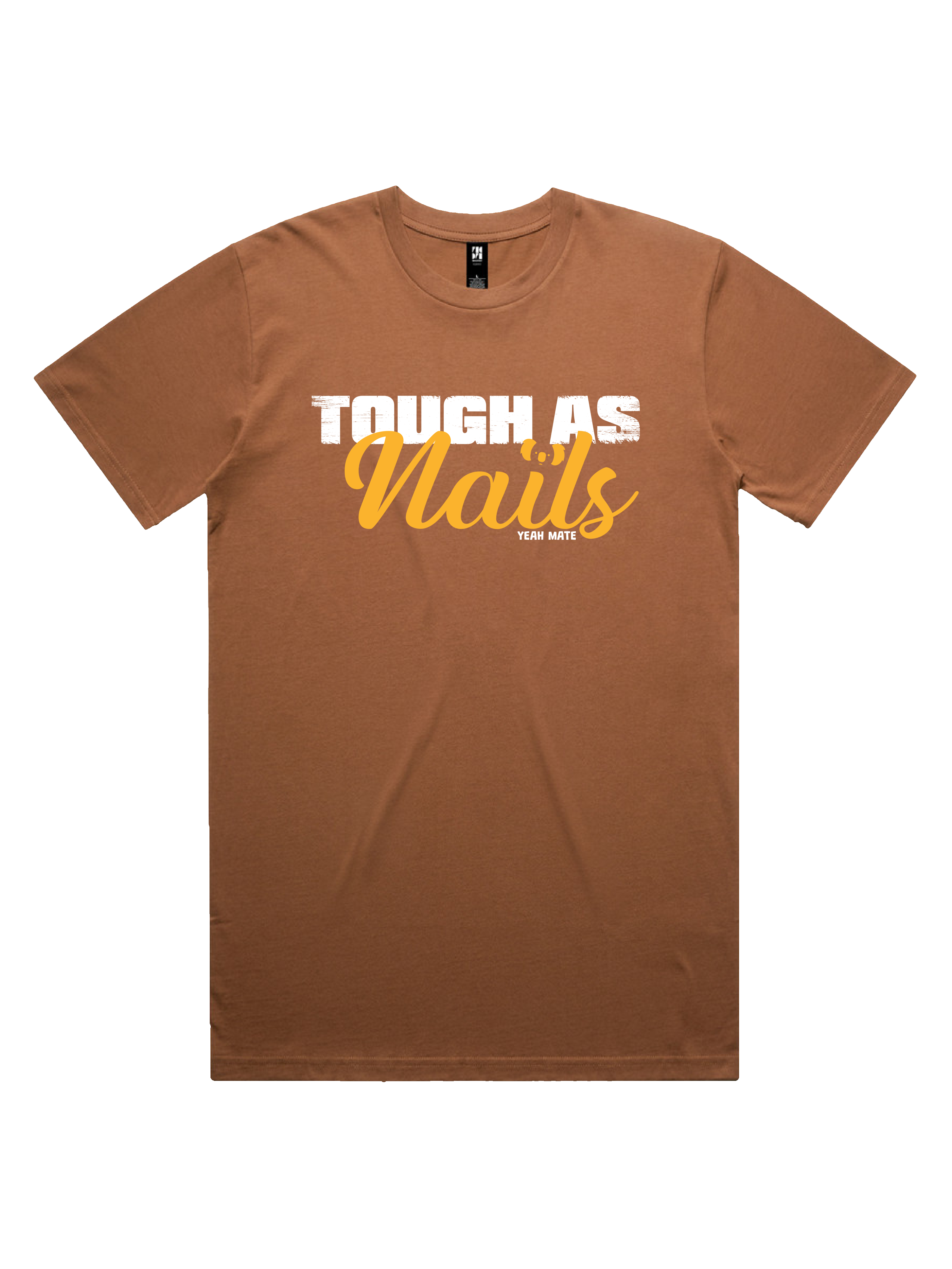 Premium Cotton Graphic T-shirt - Men's Fit - Tough As Nails™  - Cocoa - Yeah Mate Freestyle™ Clothing 1