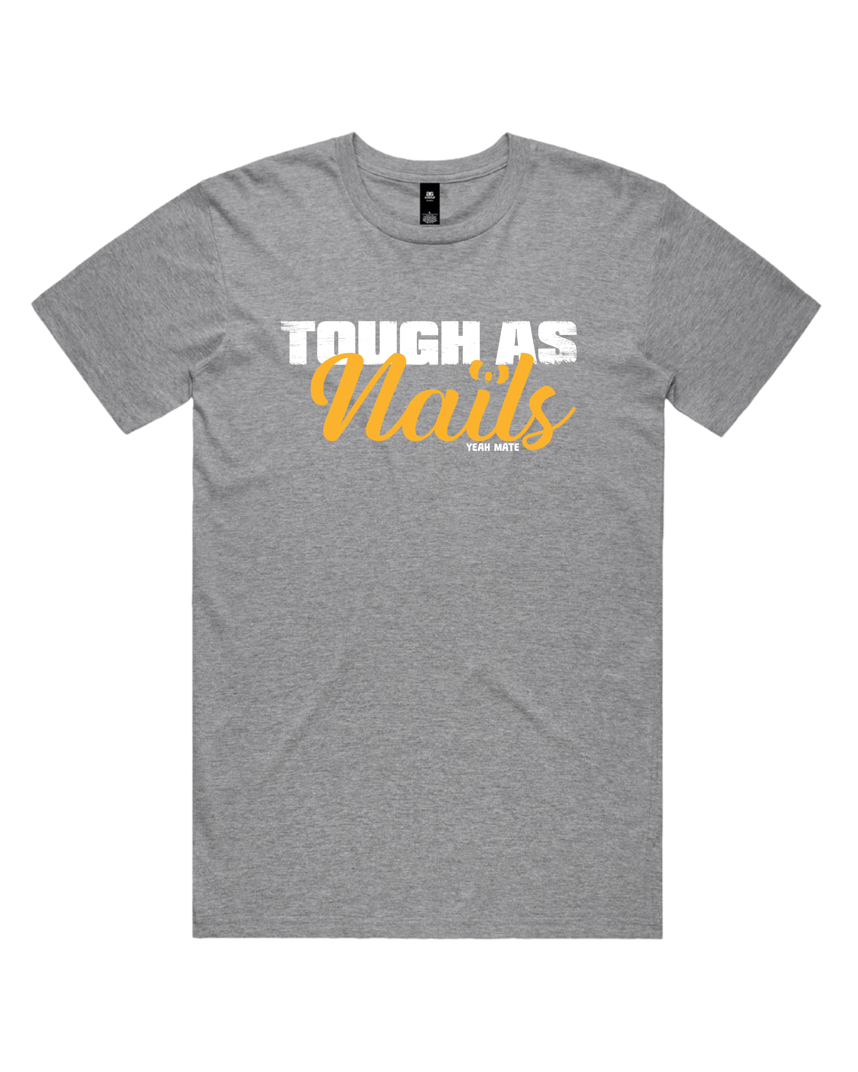 Premium Cotton Graphic T-shirt - Men's Fit - Tough As Nails™  - Grey Marle - Yeah Mate Freestyle™ Clothing 1