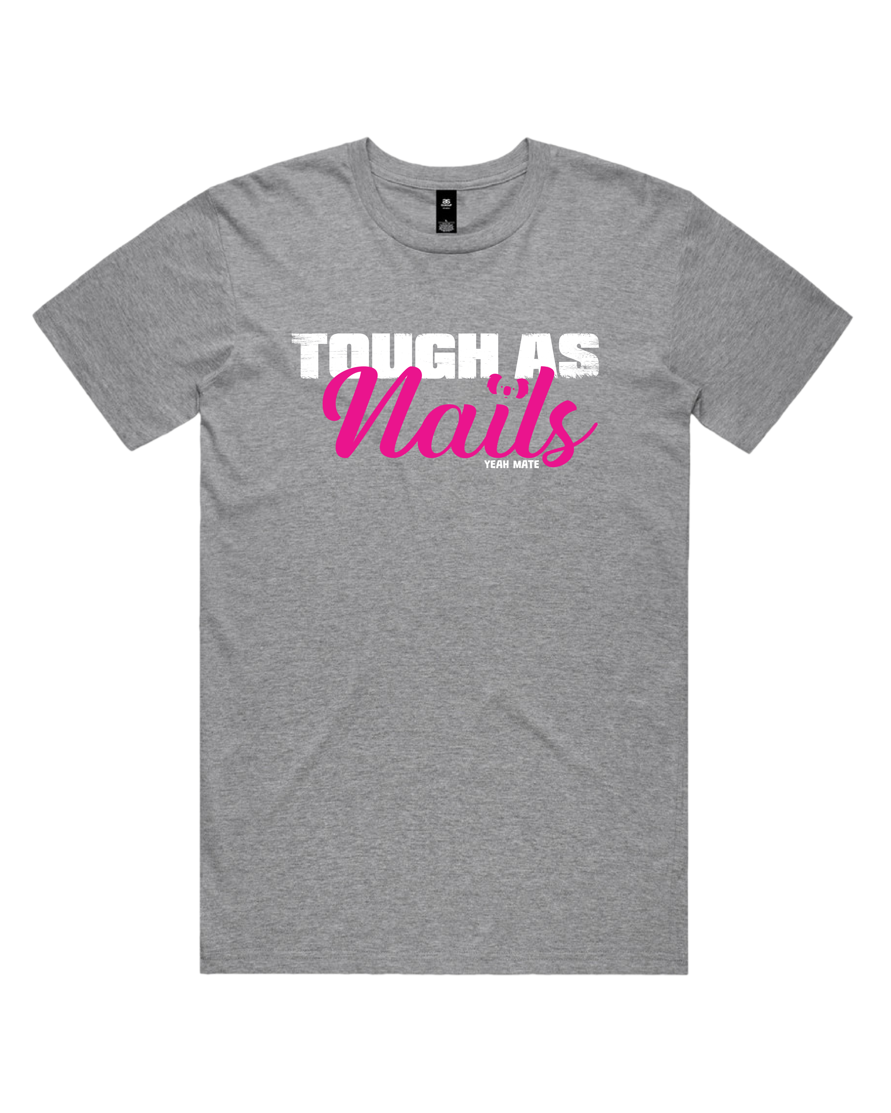 Premium Cotton Graphic T-shirt - Men's Fit - Tough As Nails™  - Grey Marle - Yeah Mate Freestyle™ Clothing 2