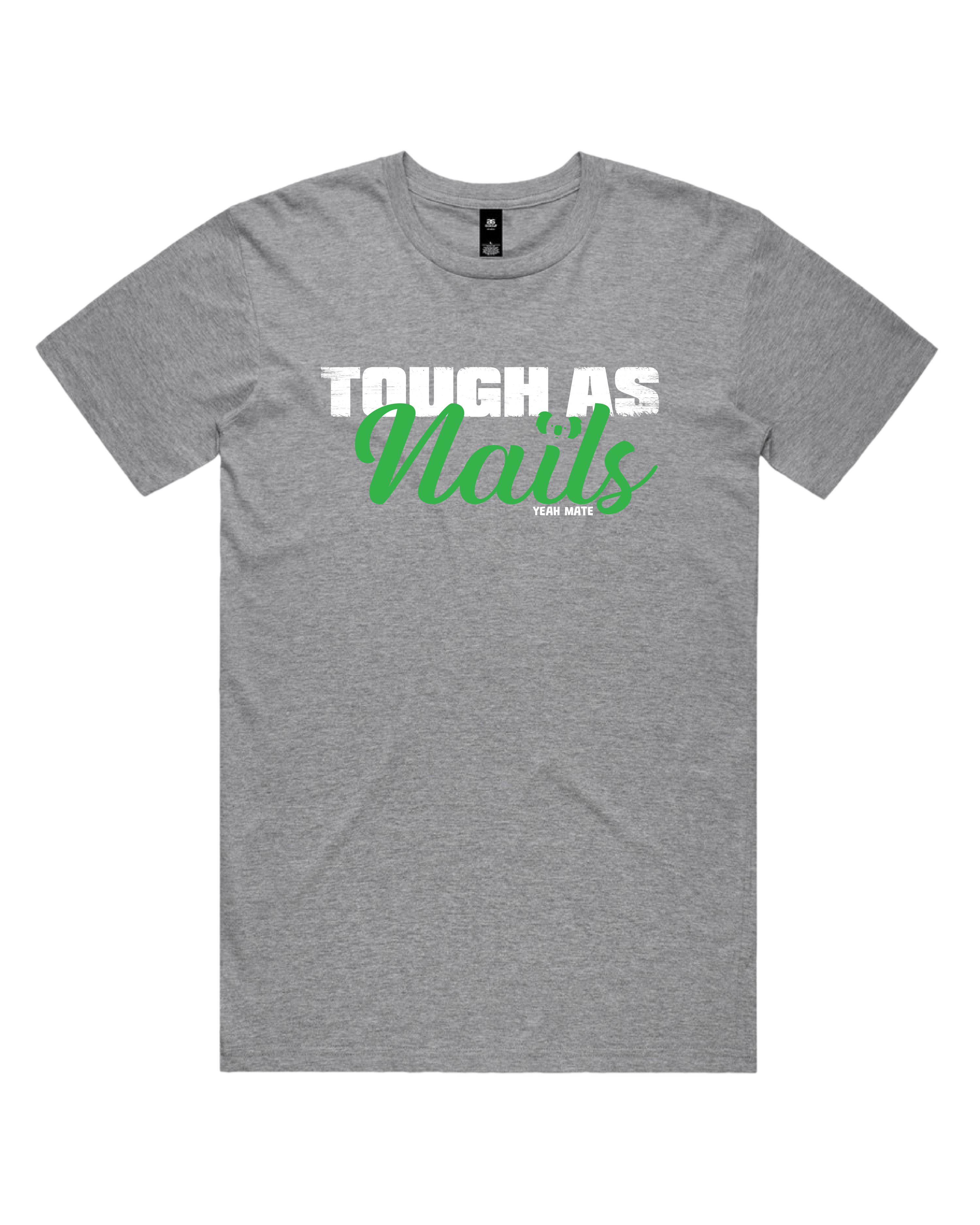 Premium Cotton Graphic T-shirt - Men's Fit - Tough As Nails™  - Grey Marle - Yeah Mate Freestyle™ Clothing 3