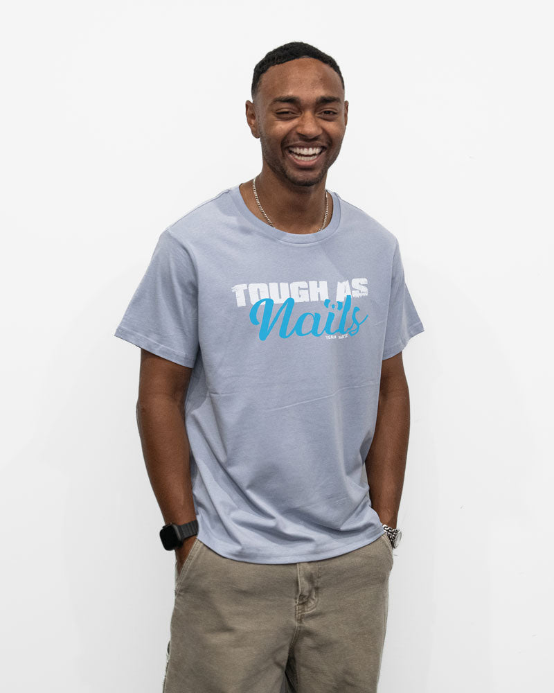 Premium Cotton Graphic T-shirt - Men's Fit - Tough As Nails™  - Powder - Yeah Mate Freestyle™ Clothing Male Model