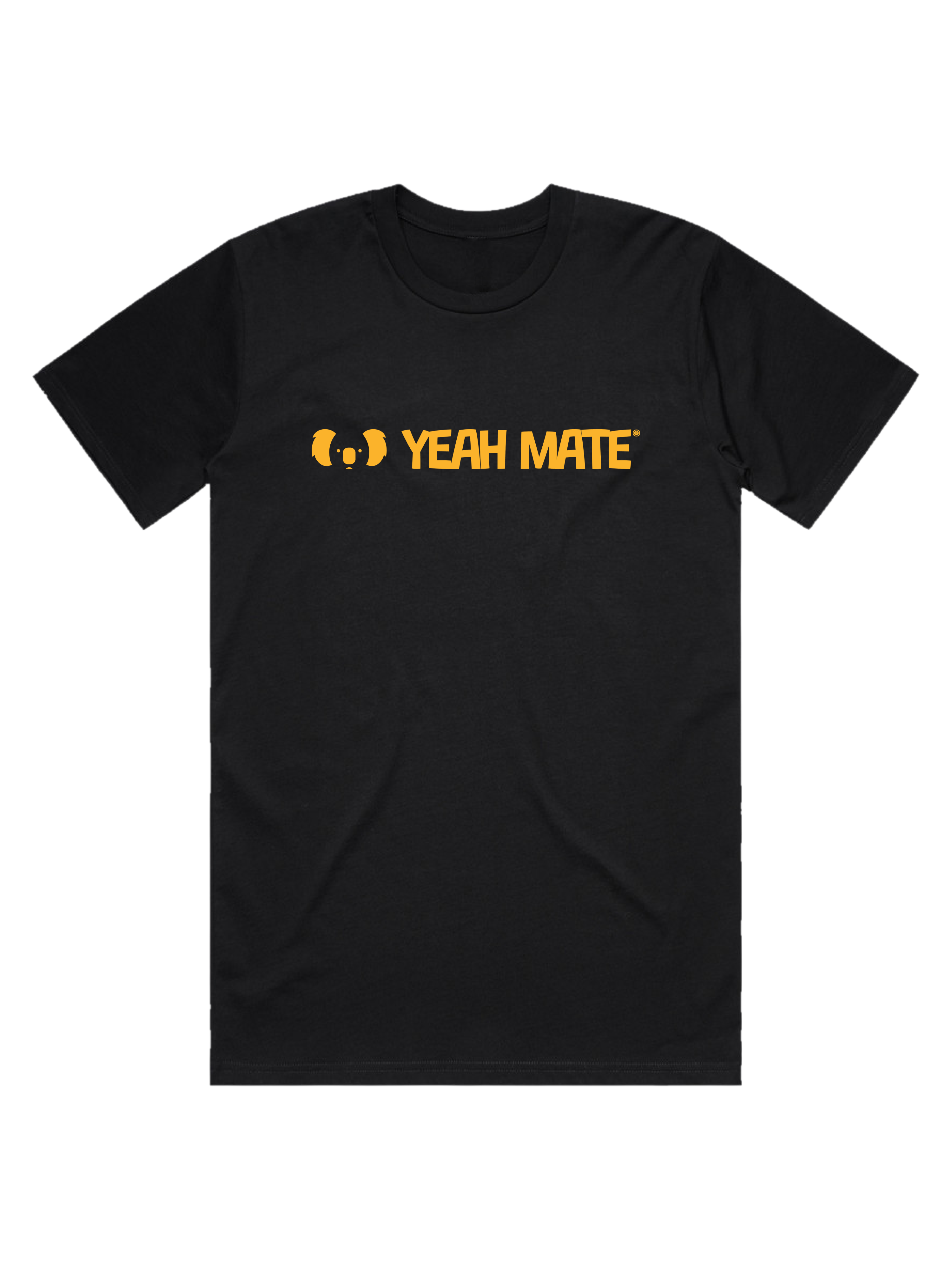 Premium Cotton Graphic T-shirt - Men's Fit - YM Linear Logo - Black - Yeah Mate Classic™ Clothing 1