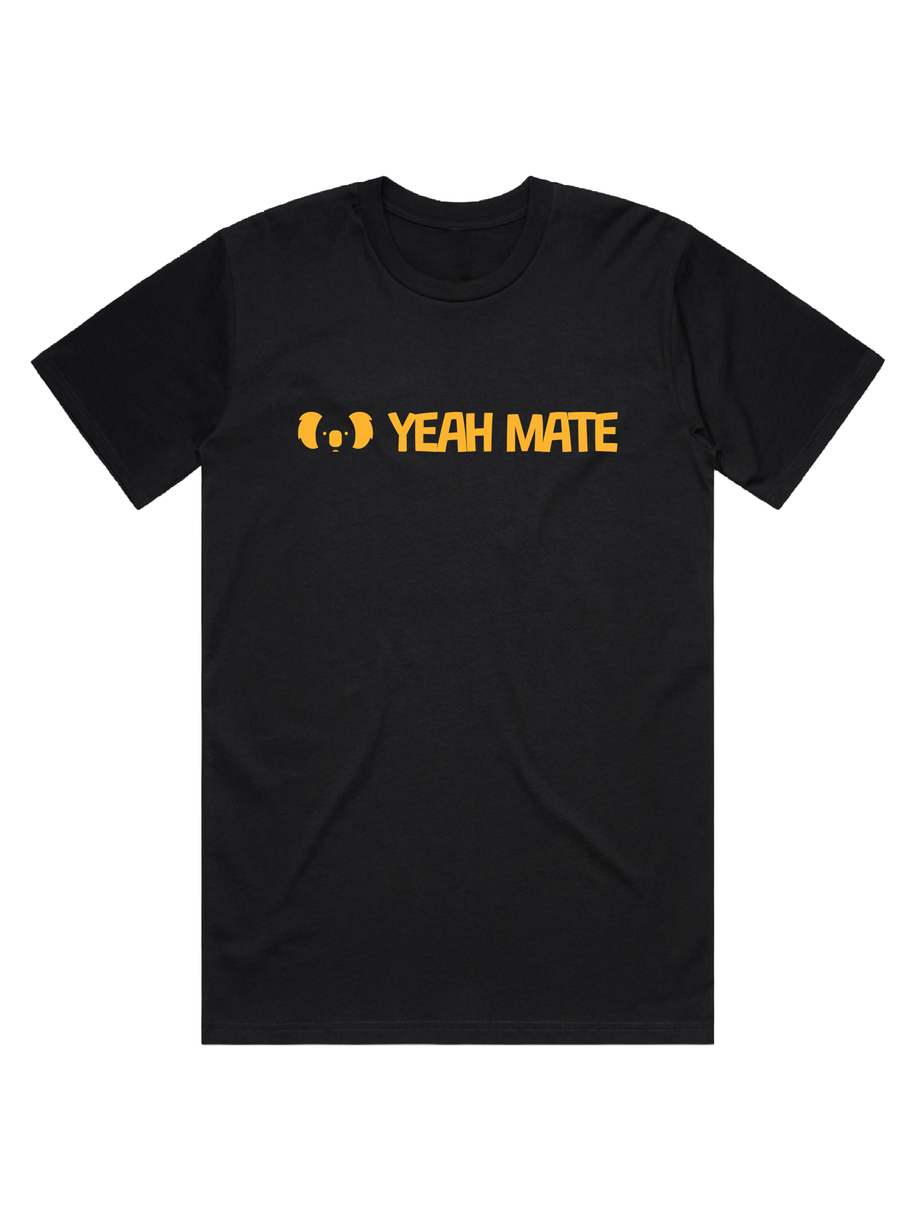 Premium Cotton Graphic T-shirt - Men's Fit - YM Linear Logo - Black - Yeah Mate Classic™ Clothing 2