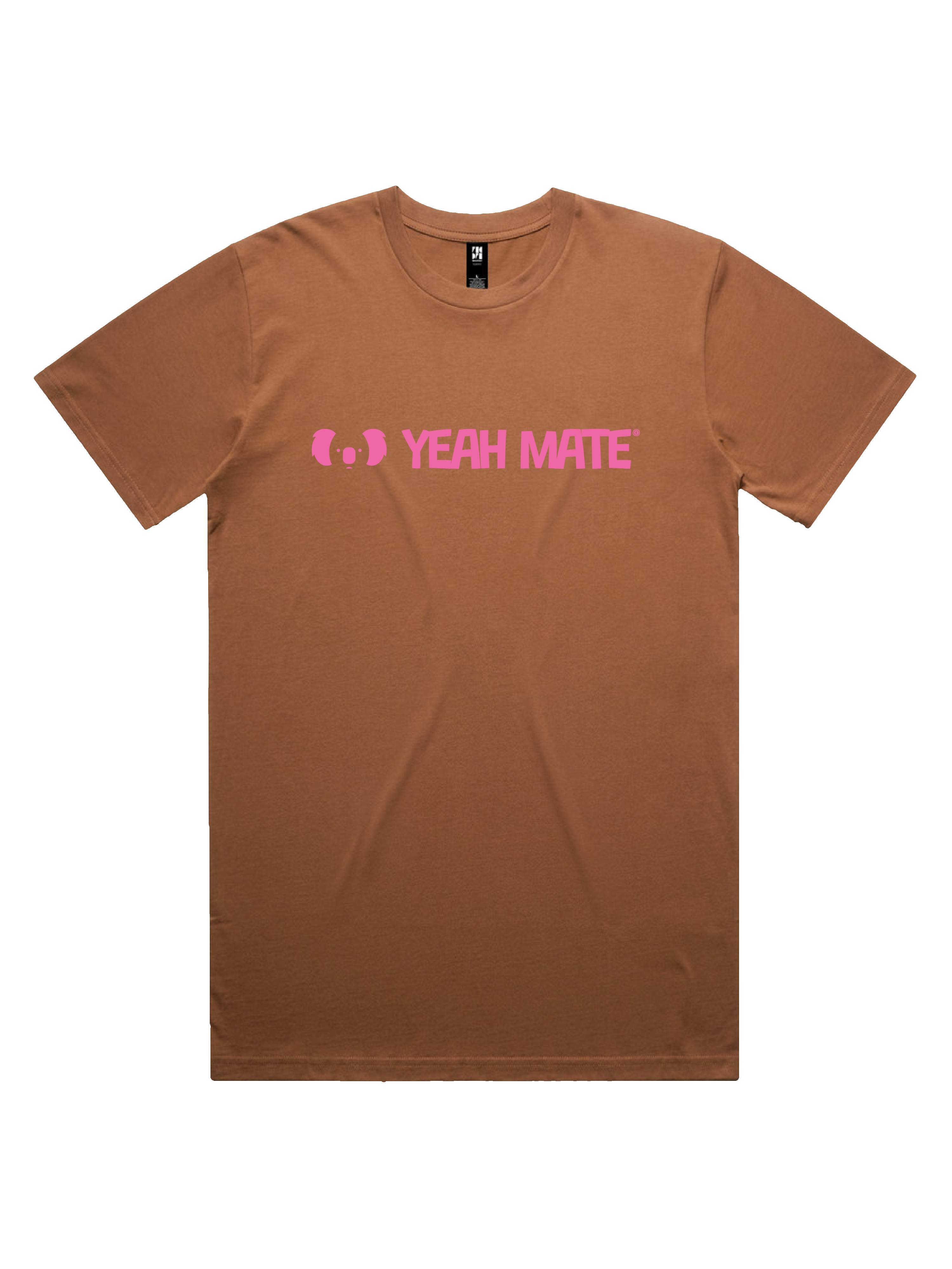 Premium Cotton Graphic T-shirt - Men's Fit - YM Linear Logo - Cocoa - Yeah Mate Freestyle™ Clothing 1