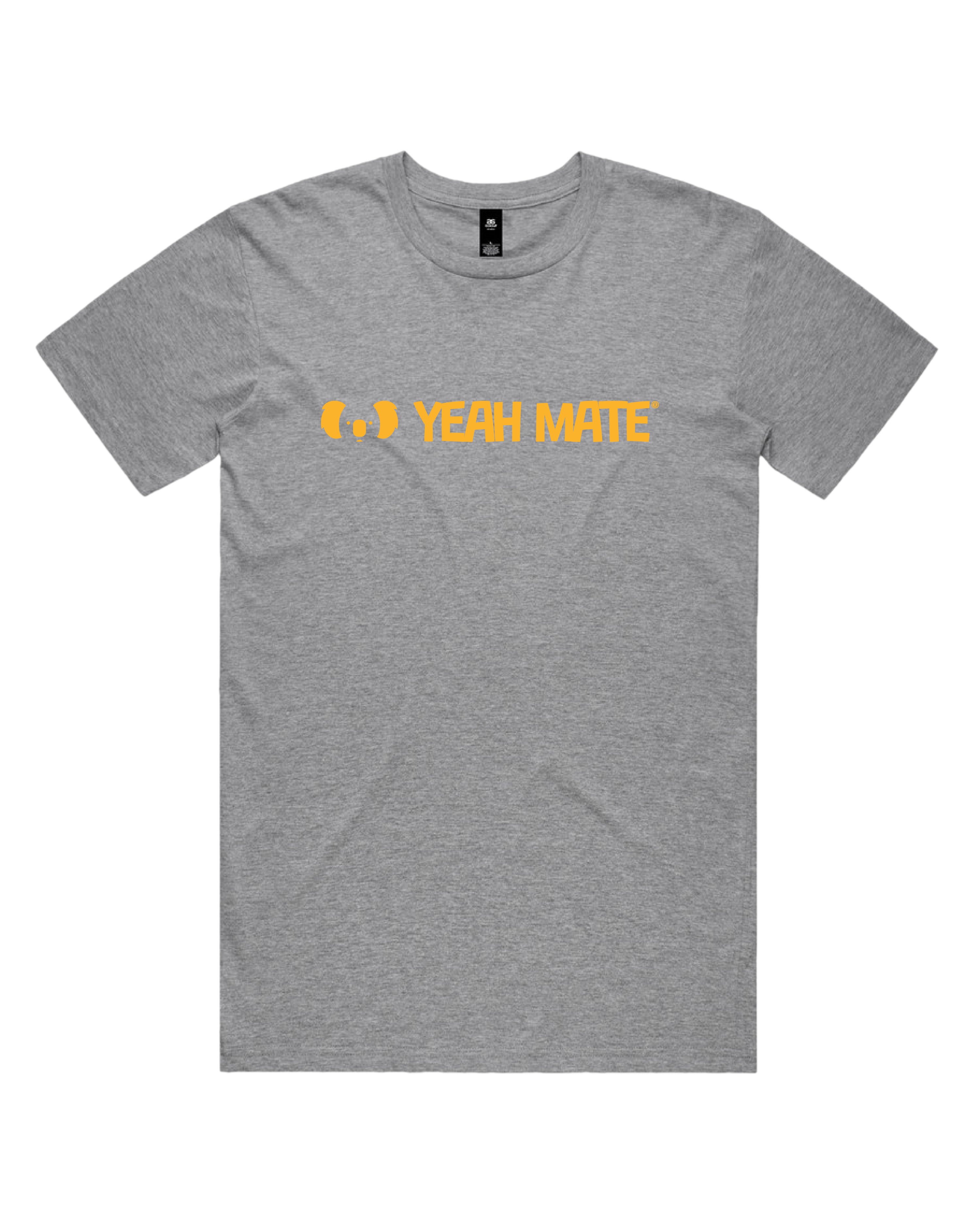 Premium Cotton Graphic T-shirt - Men's Fit - YM Linear Logo - Grey Marle - Yeah Mate Freestyle™ Clothing
