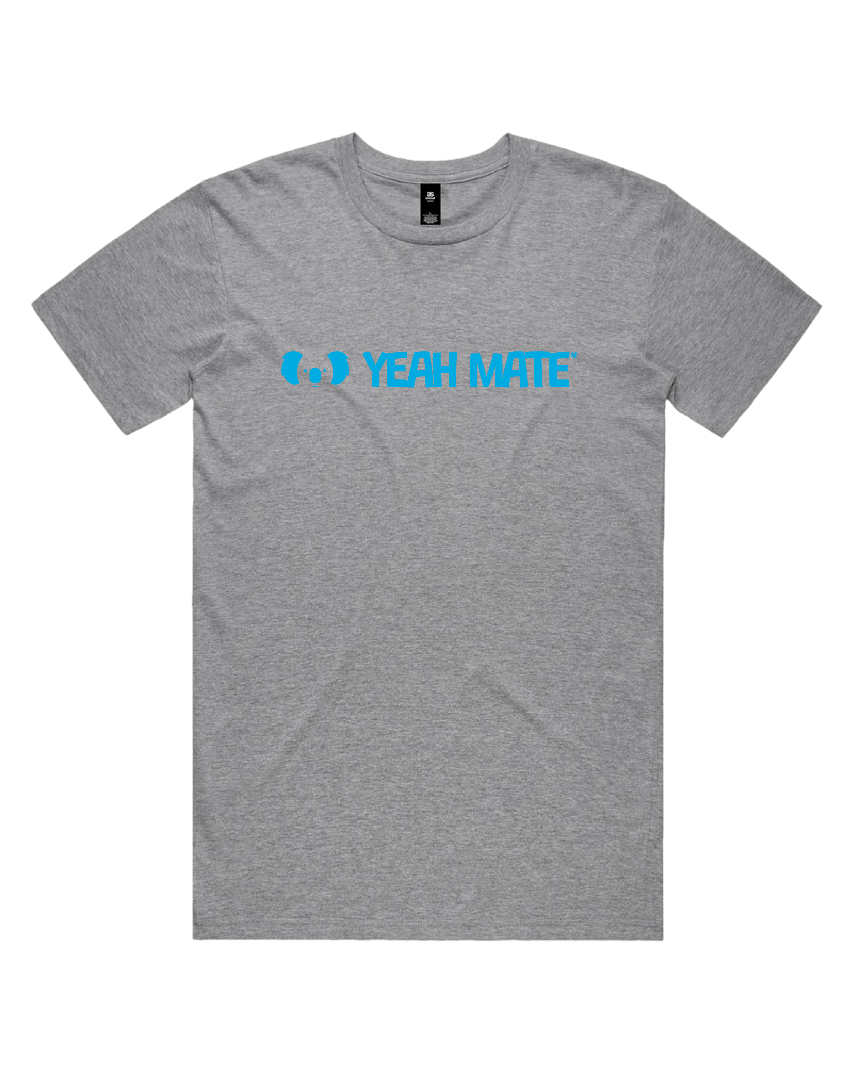 Premium Cotton Graphic T-shirt - Men's Fit - YM Linear Logo - Grey Marle - Yeah Mate Freestyle™ Clothing 3