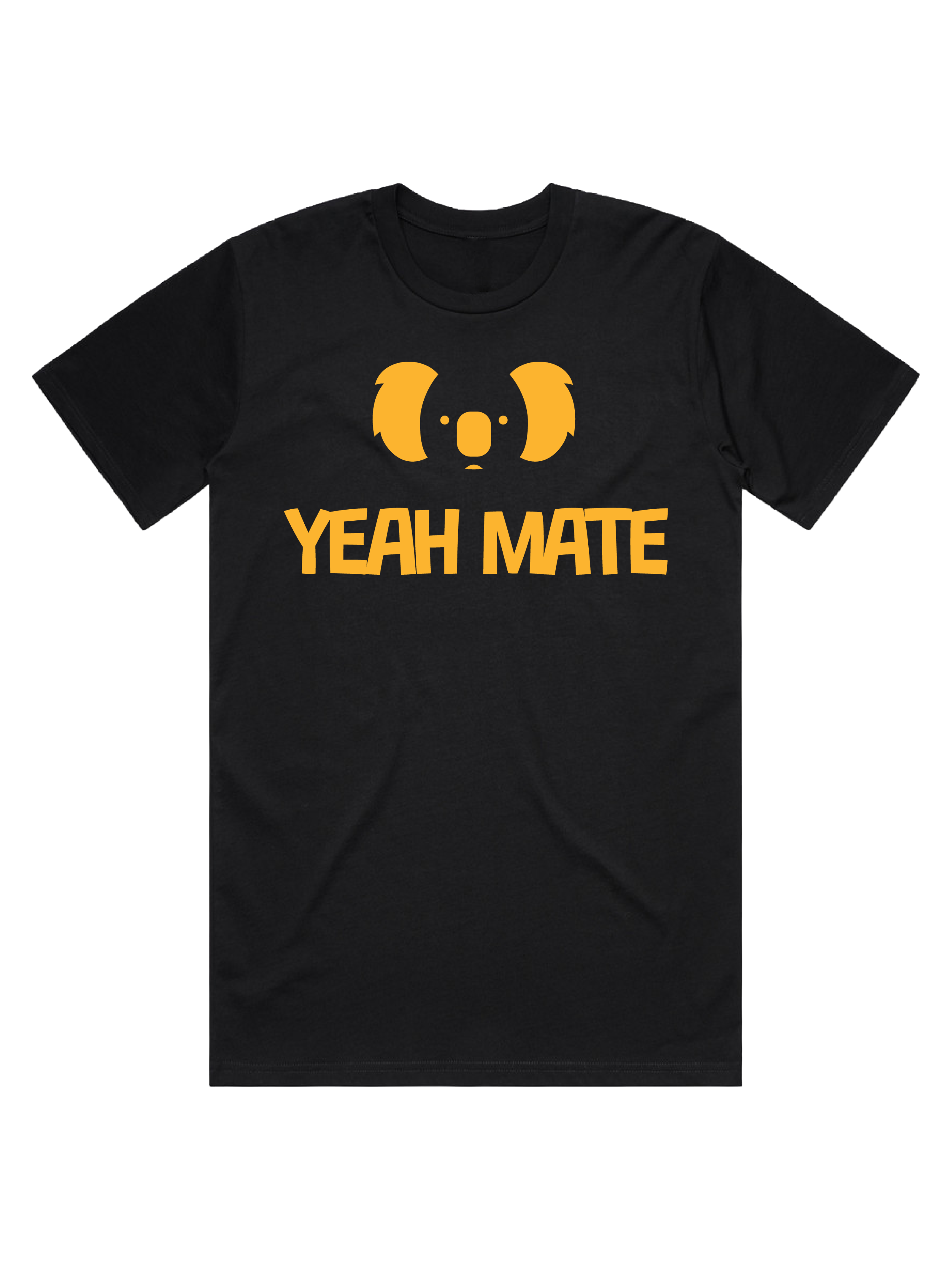 Premium Cotton Graphic T-shirt - Men's Fit - YM Stacked Logo - Black - Yeah Mate Classic™ Clothing 1
