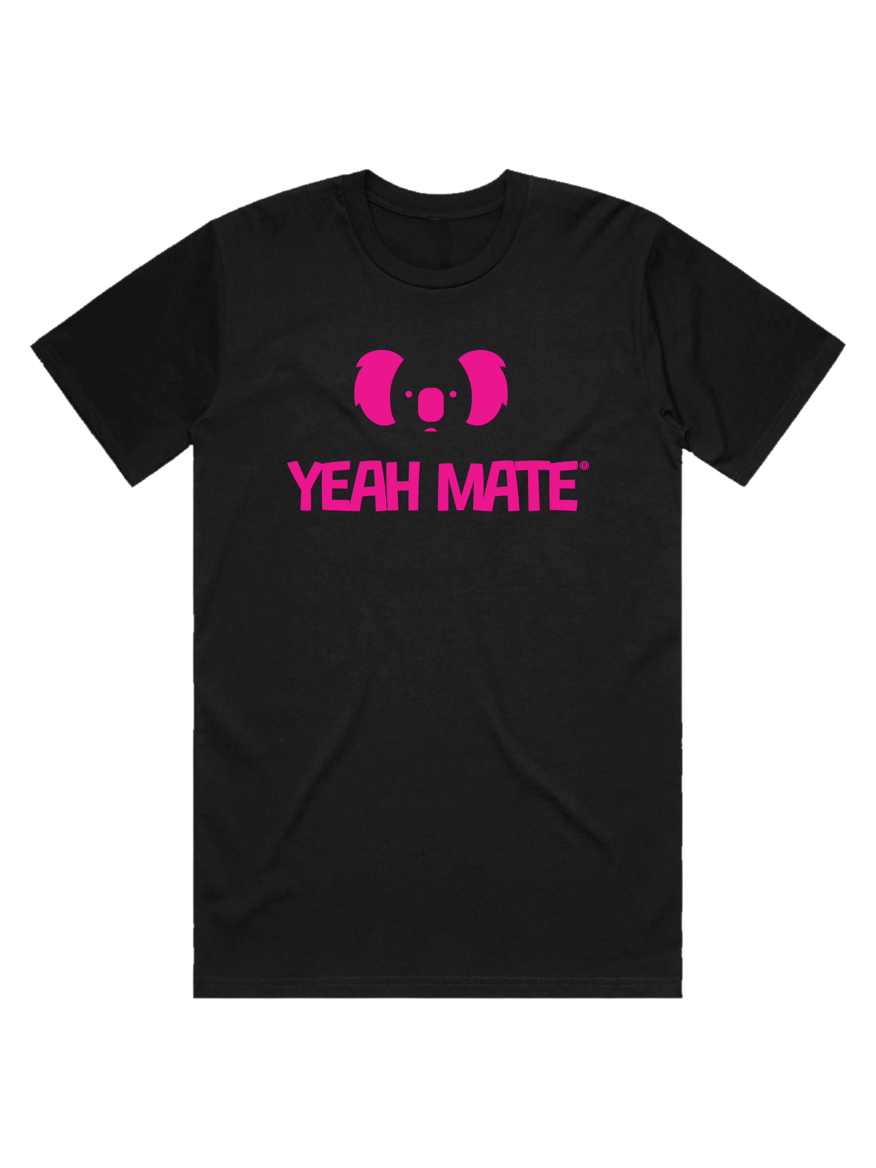 Premium Cotton Graphic T-shirt - Men's Fit - YM Stacked Logo - Black - Yeah Mate Freestyle™ Clothing 1